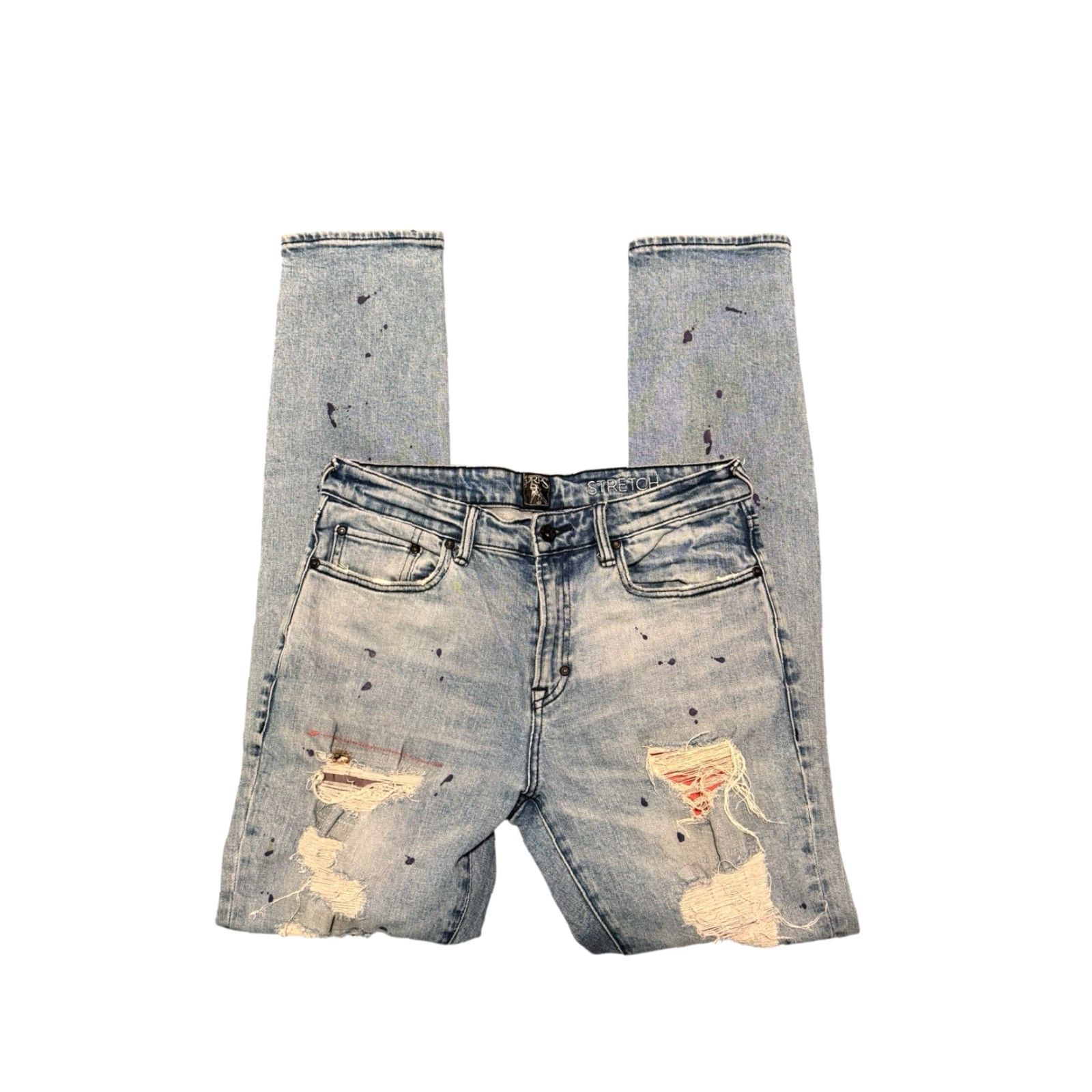 Prps PRPS Le Sabre Slim Tapered Jeans Size 30 Light Wash Distressed Paint Splatter Jeans Size US 30 / EU 46 - 7 Thumbnail
