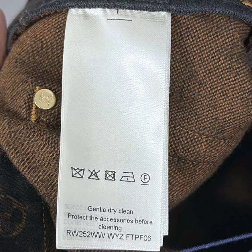 Louis Vuitton LV 25ss Black & Gold Monogram All Over Print Jeans 36 Size 26" / US 2 / IT 38 - 7 Thumbnail