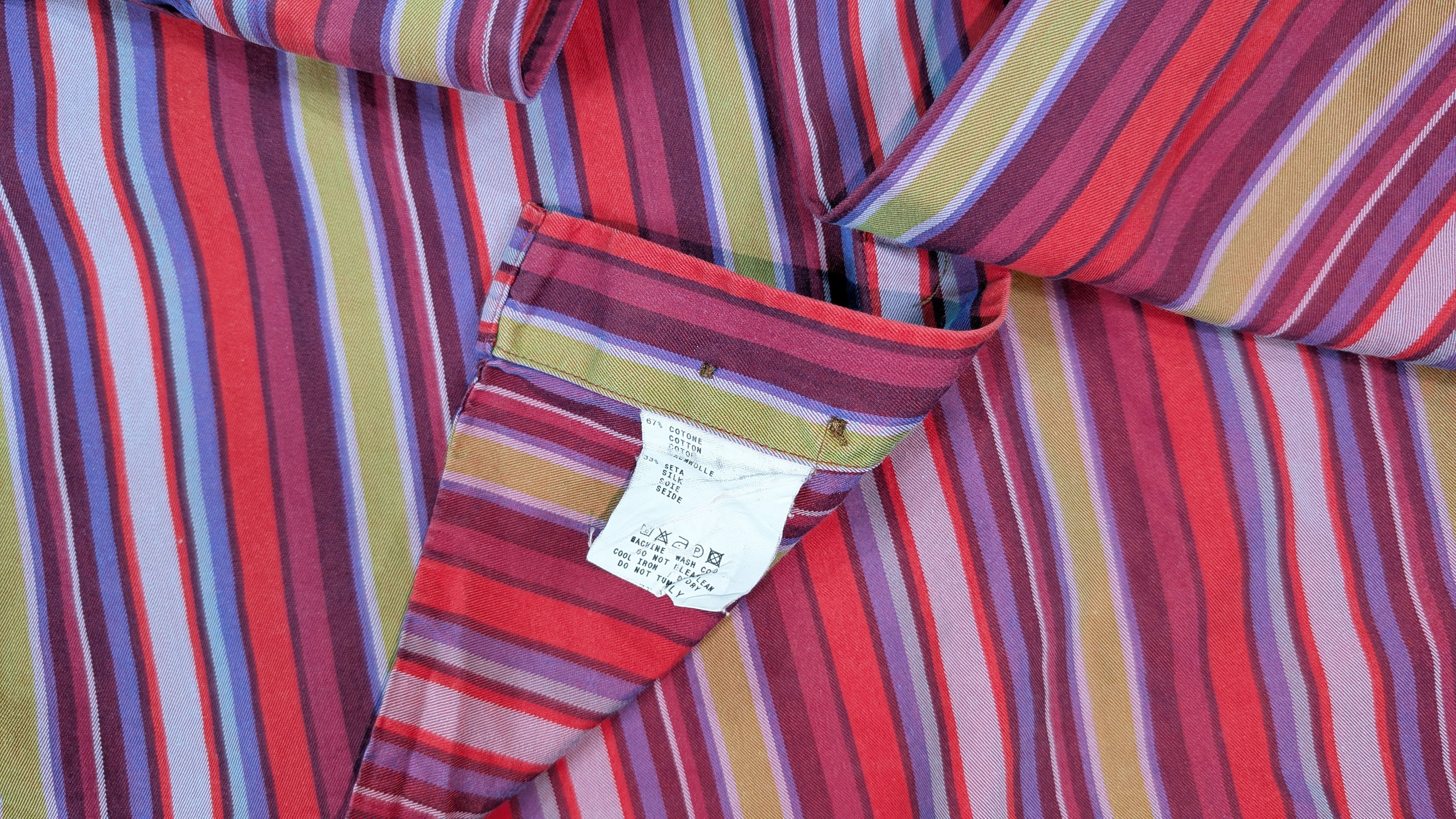 Etro ETRO Milano Multicolor Cotton Silk Striped Shirt Size 39 Size US M / EU 48-50 / 2 - 8 Thumbnail