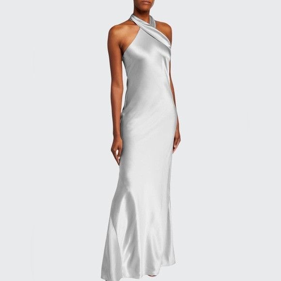 Galvan Galvan London Pandora Platinum Satin Dress Grailed