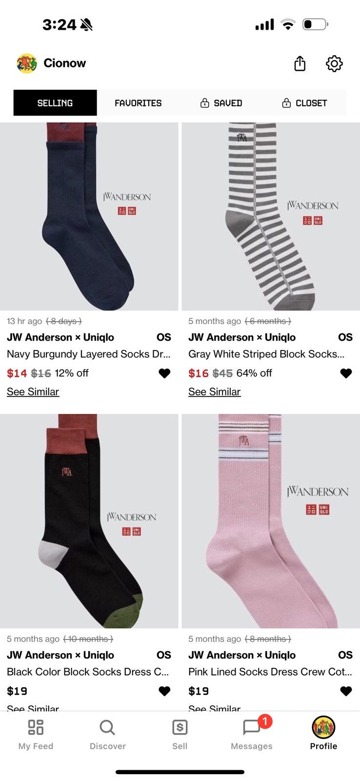 JW Anderson × Uniqlo Set of 23 JW Anderson x Uniqlo Socks Size ONE SIZE - 7 Thumbnail