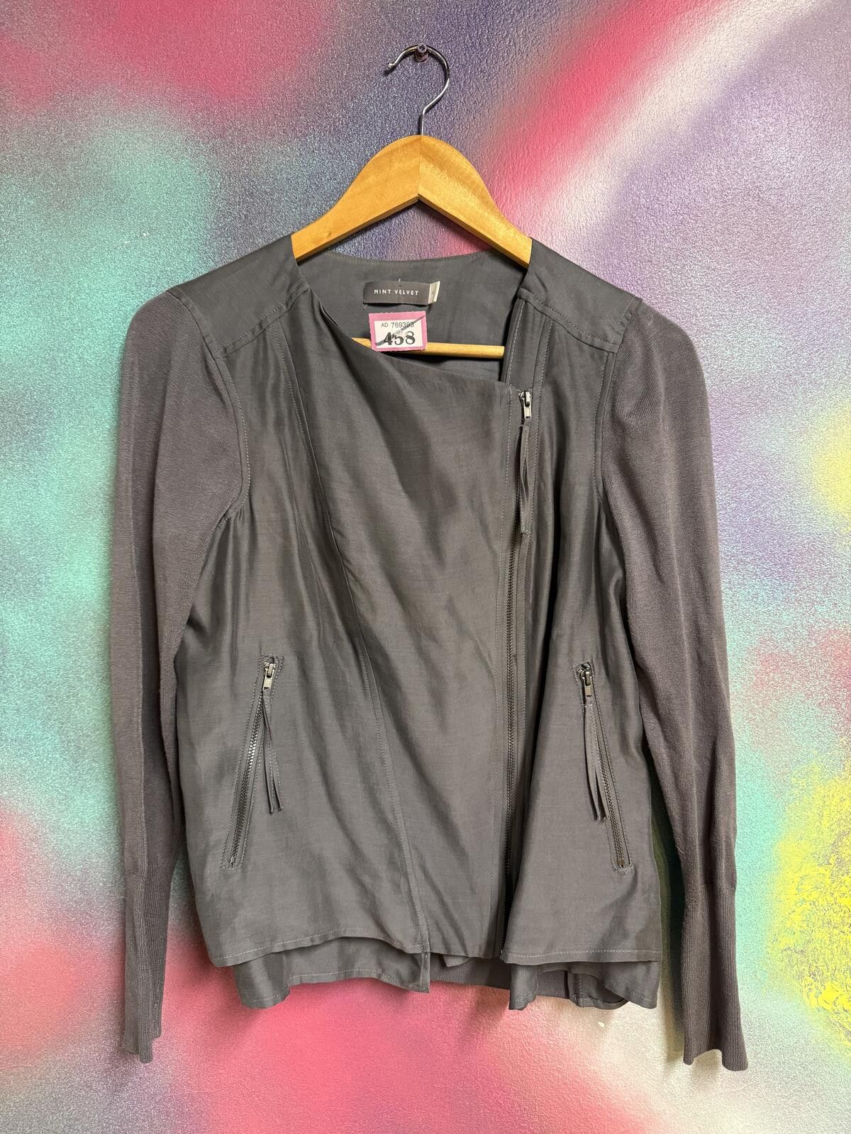 Other Mint Velvet charcoal grey Asymmetric Zip Biker jacket Size M / US 6-8 / IT 42-44 - 1 Thumbnail