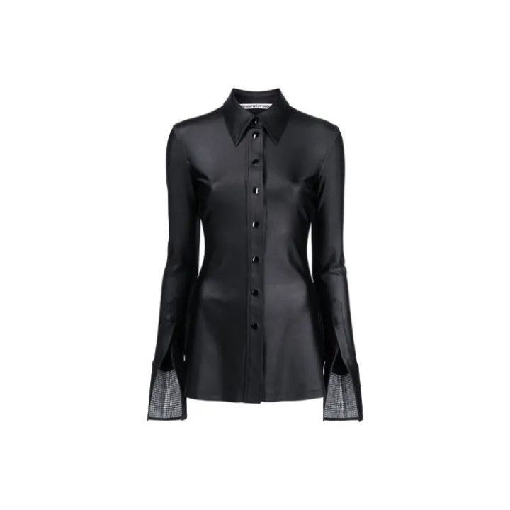 Alexander Wang Alexander Wang Logo Print Long Sleeve Shirt - Size S / US 4 / IT 40 - 1 Thumbnail