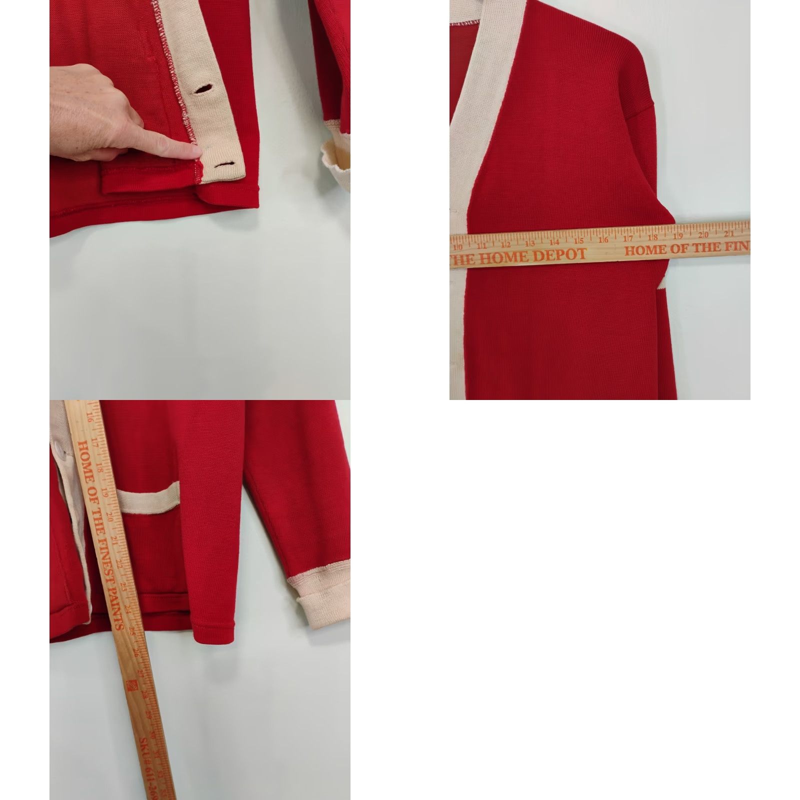 Vintage VINTAGE 40s 50s Varsity Letterman Cardigan Sweater PA Button Up Red Mens Small Size US S / EU 44-46 / 1 - 8 Thumbnail