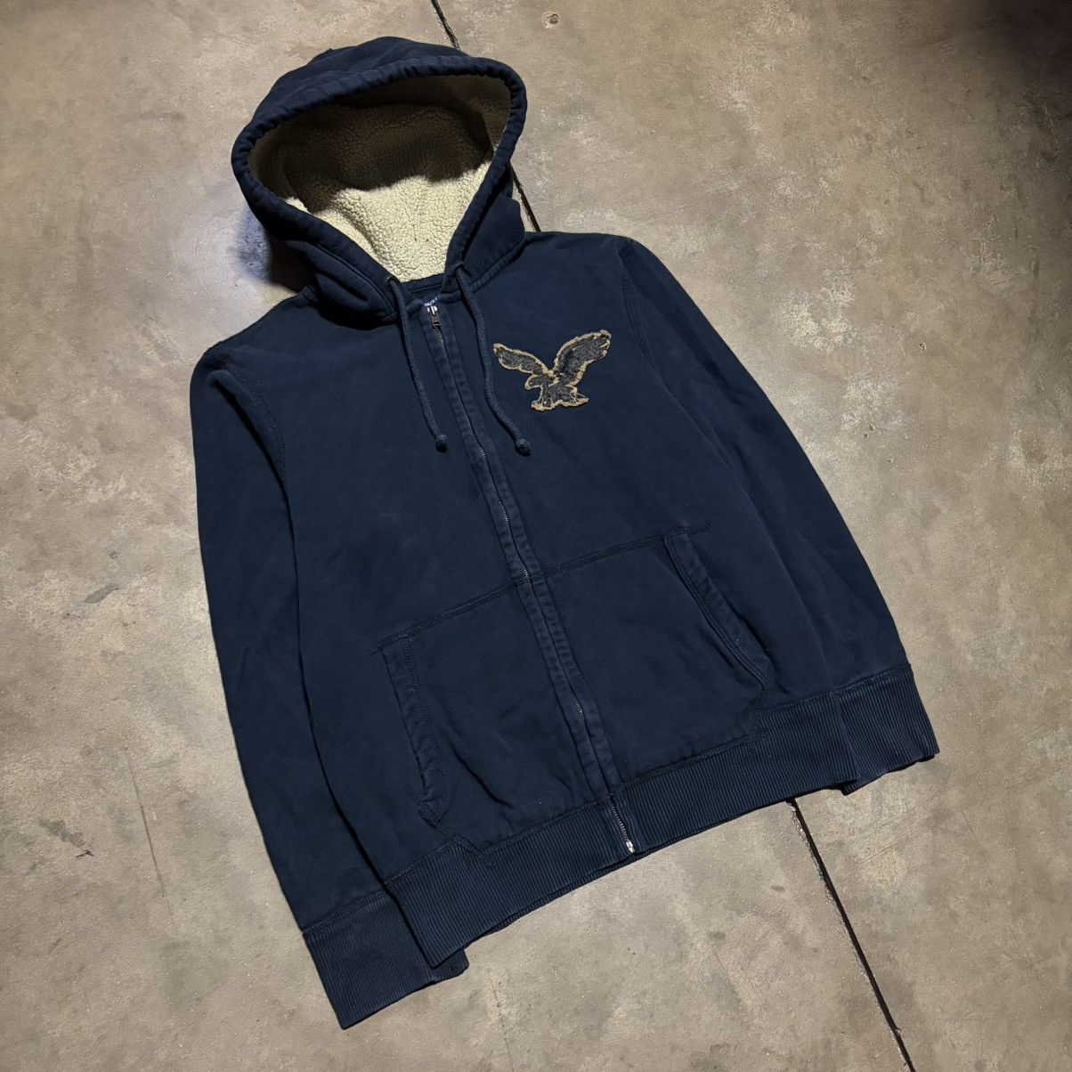 American Eagle Outfitters Vintage American Eagle Zip Up Hoodie Sherpa Preppy Skater Size US M / EU 48-50 / 2 - 2 Thumbnail