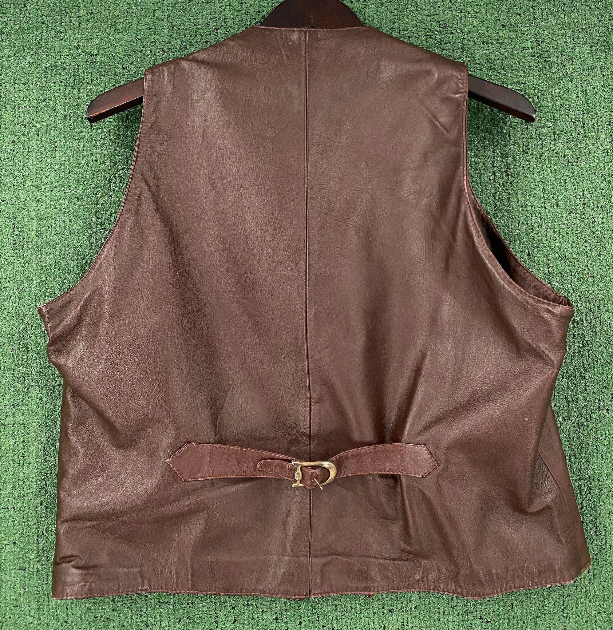 Other 80’s Midway Chocolate Brown Button Leather Vest Men’s Medium Size US M / EU 48-50 / 2 - 5 Thumbnail