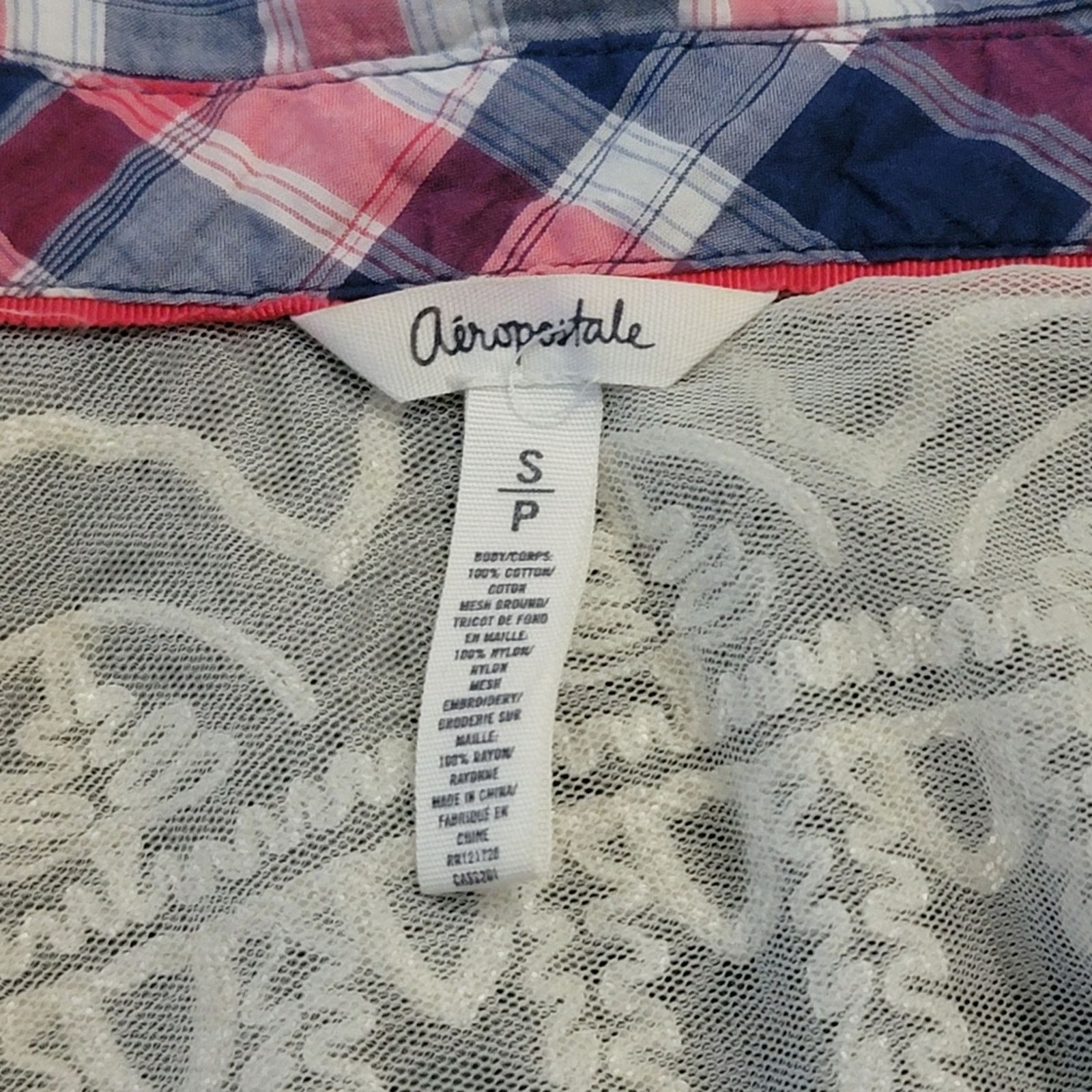 Aeropostale Aeropostale Lace Western Plaid Button Down Shirt - S Size S / US 4 / IT 40 - 4 Thumbnail