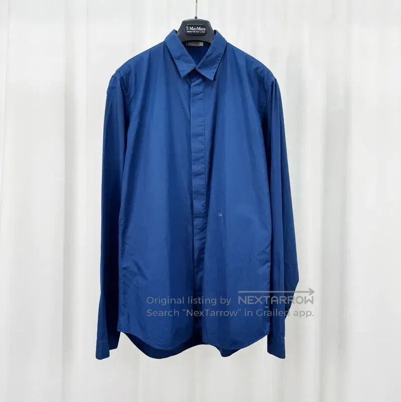 Dior Dior Blue Embroidered Long Sleeve Shirt . Size US S / EU 44-46 / 1 - 1 Thumbnail