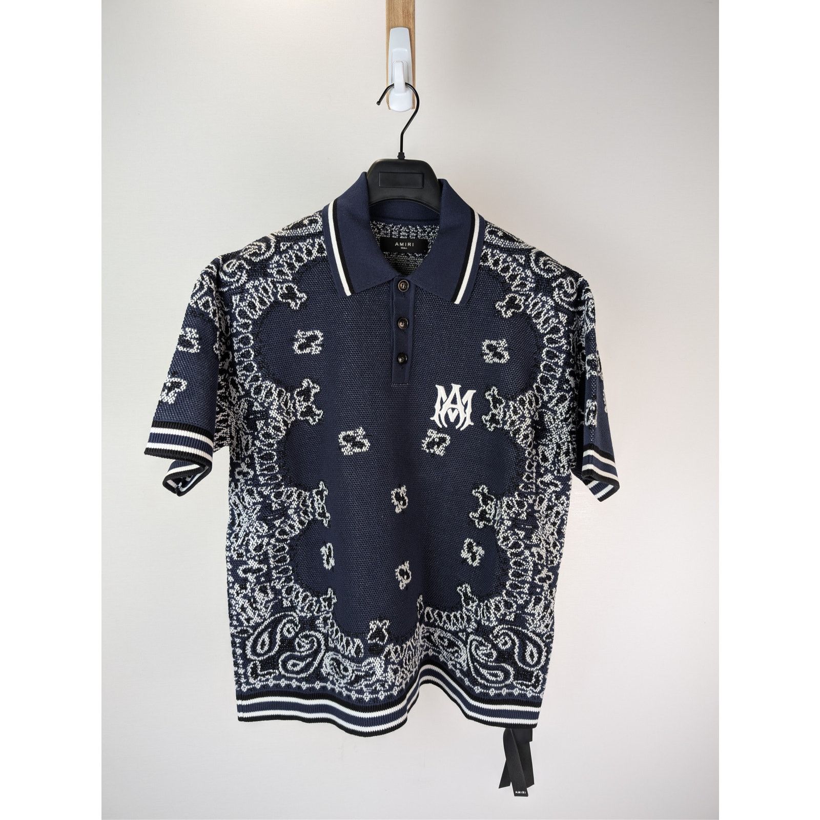 Amiri o1rshd1 Bandana Polo Shirt in Blue Size US S / EU 44-46 / 1 - 8 Thumbnail
