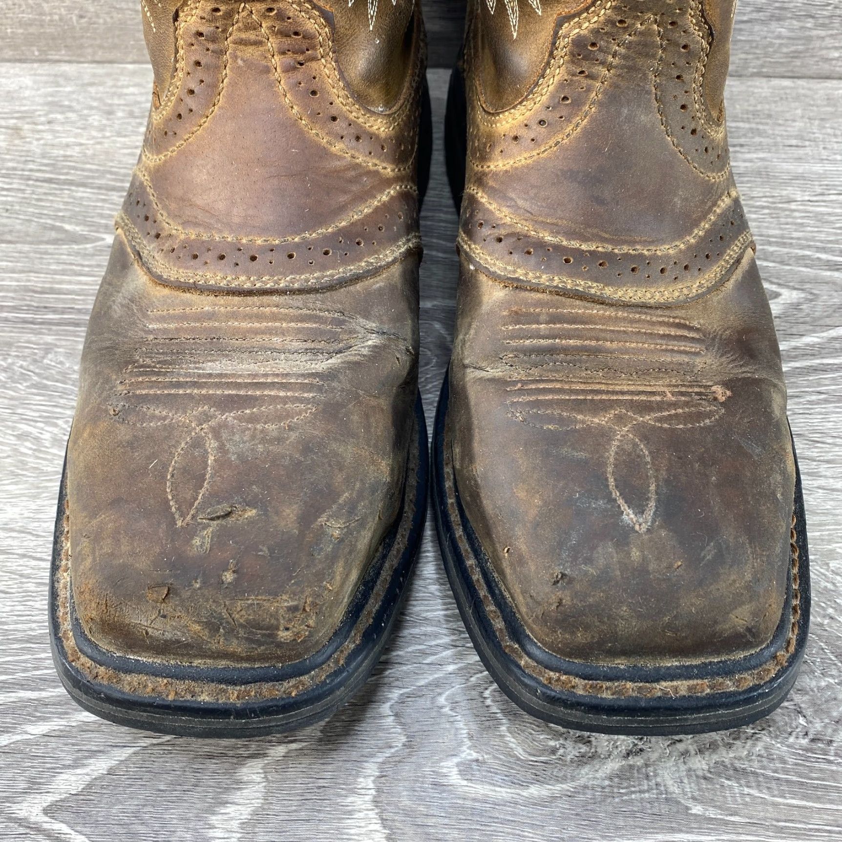 Ariat Ariat Work Steel Toe Mens 7 D Boots Cowboy Western Square Toe Brown Leather Shirt Men Size US 7 / EU 40 - 4 Thumbnail