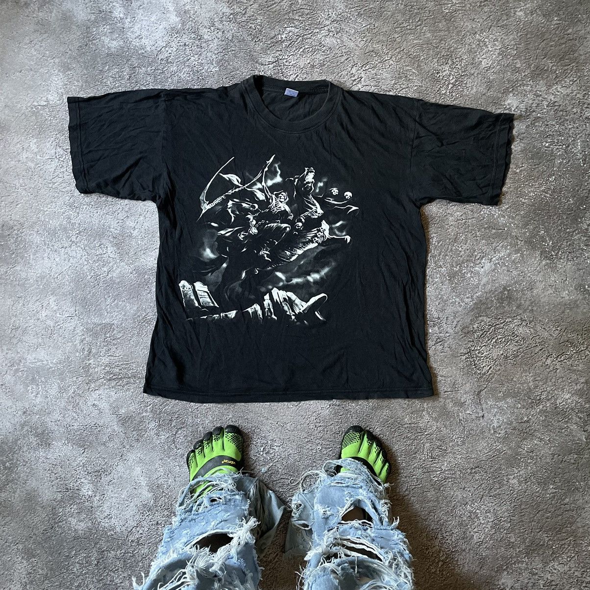 Vintage Vintage Y2K Goth Graphic Tee Black Oversized Distressed XL Size US XL / EU 56 / 4 - 1 Thumbnail