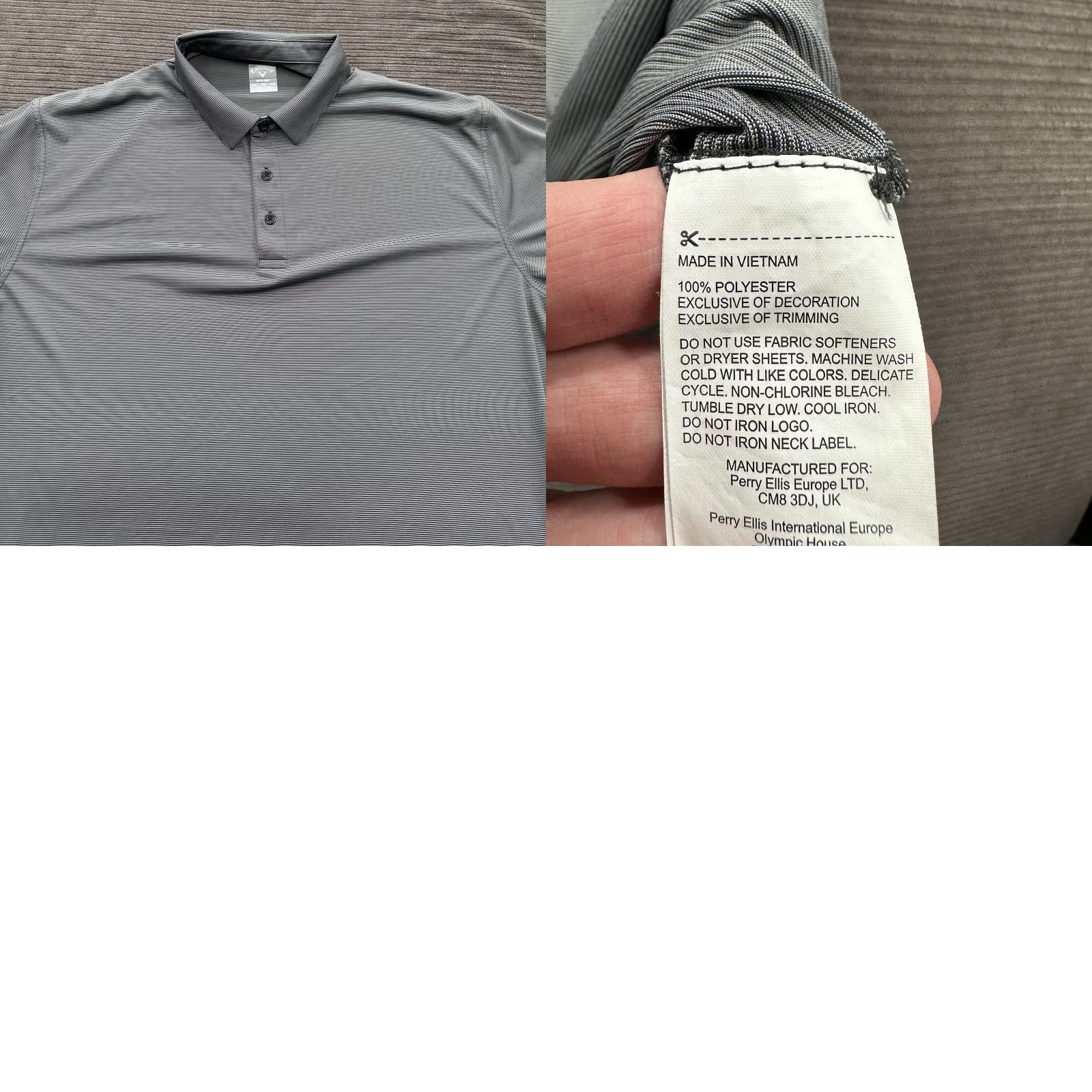 Callaway Callaway Polo Shirt Men 2XL Gray Short Sleeve Collared Golf Striped Polyester Breathable Lightweight Casual Athletic Golfing Outdoor Capable Mens Size US XXL / EU 58 / 5 - 8 Thumbnail
