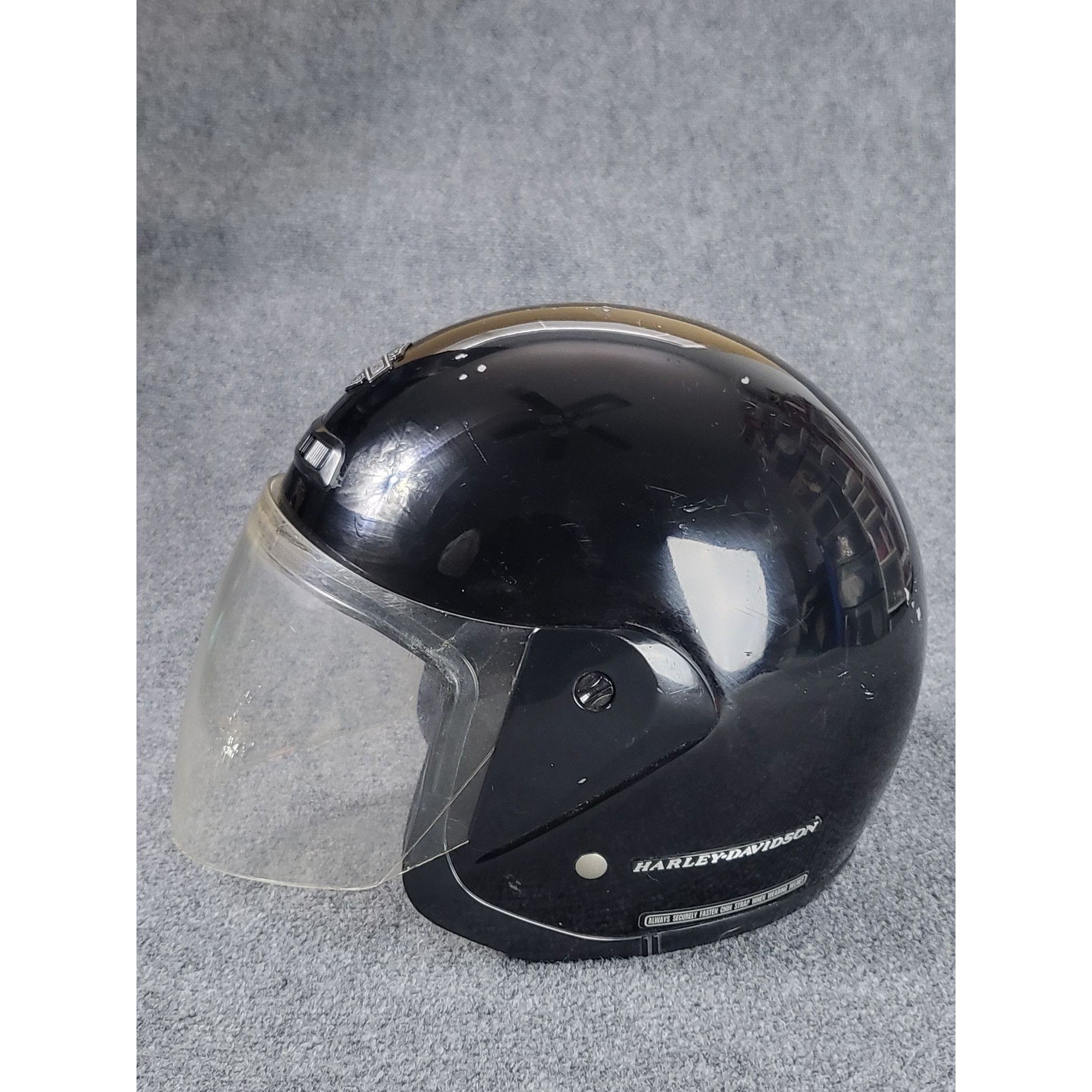 Harley Davidson Harley Davidson Motorcycle Helmet JET DOT Black Gloss Full F Size ONE SIZE - 3 Thumbnail