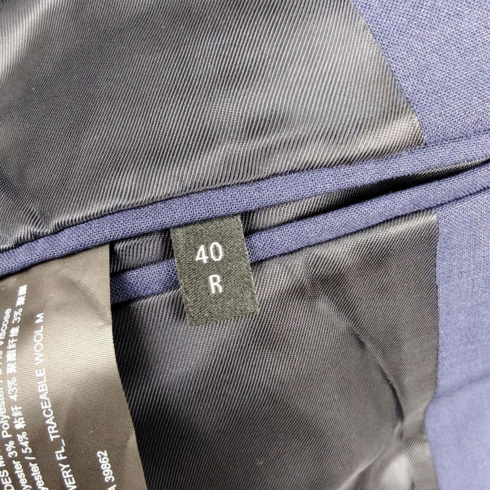 Theory Theory Mens Blazer 40R Blue Wool Stretch Suit Jacket Two Button Notch Lapel Size 40R - 6 Thumbnail