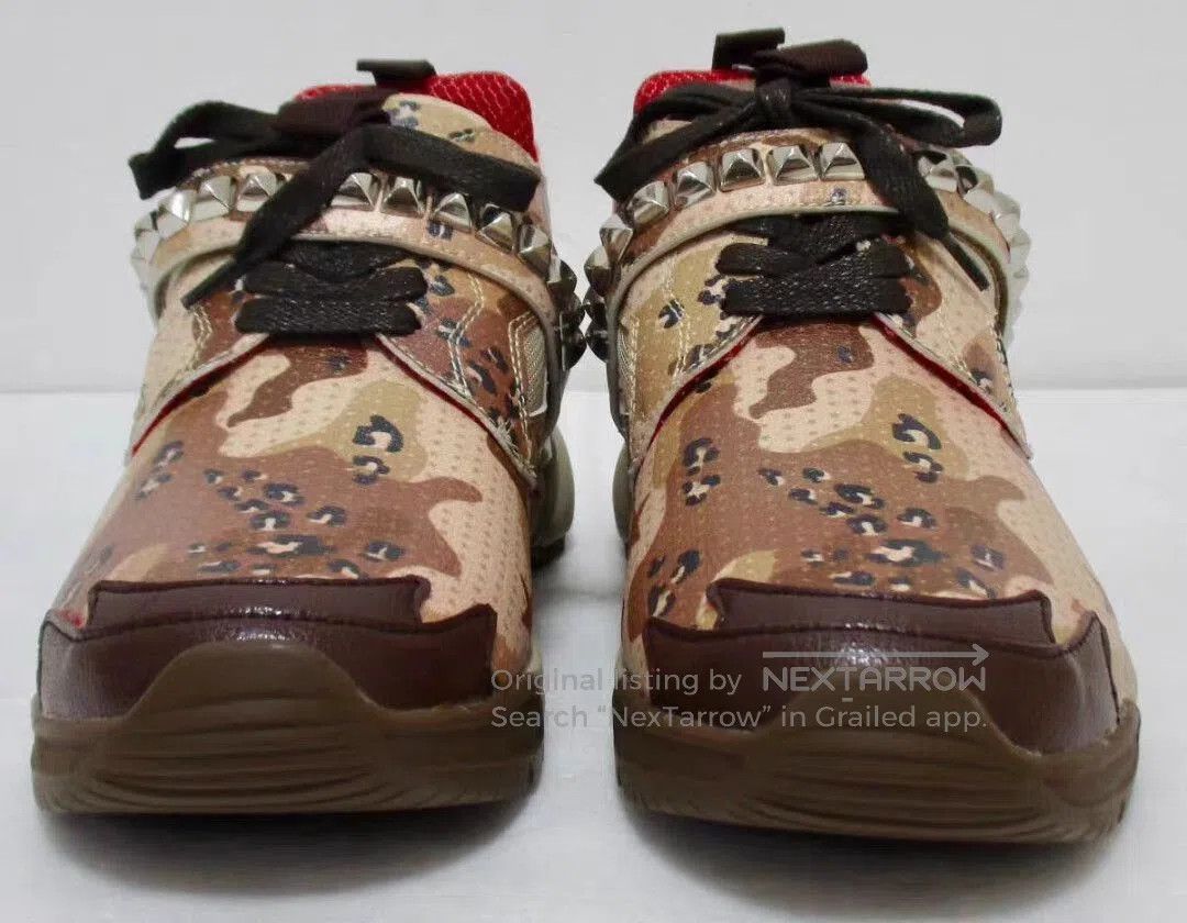 Roen Brown Camo Leopard Print Studded High-Top Sneakers. Size US 8 / EU 41 - 5 Thumbnail