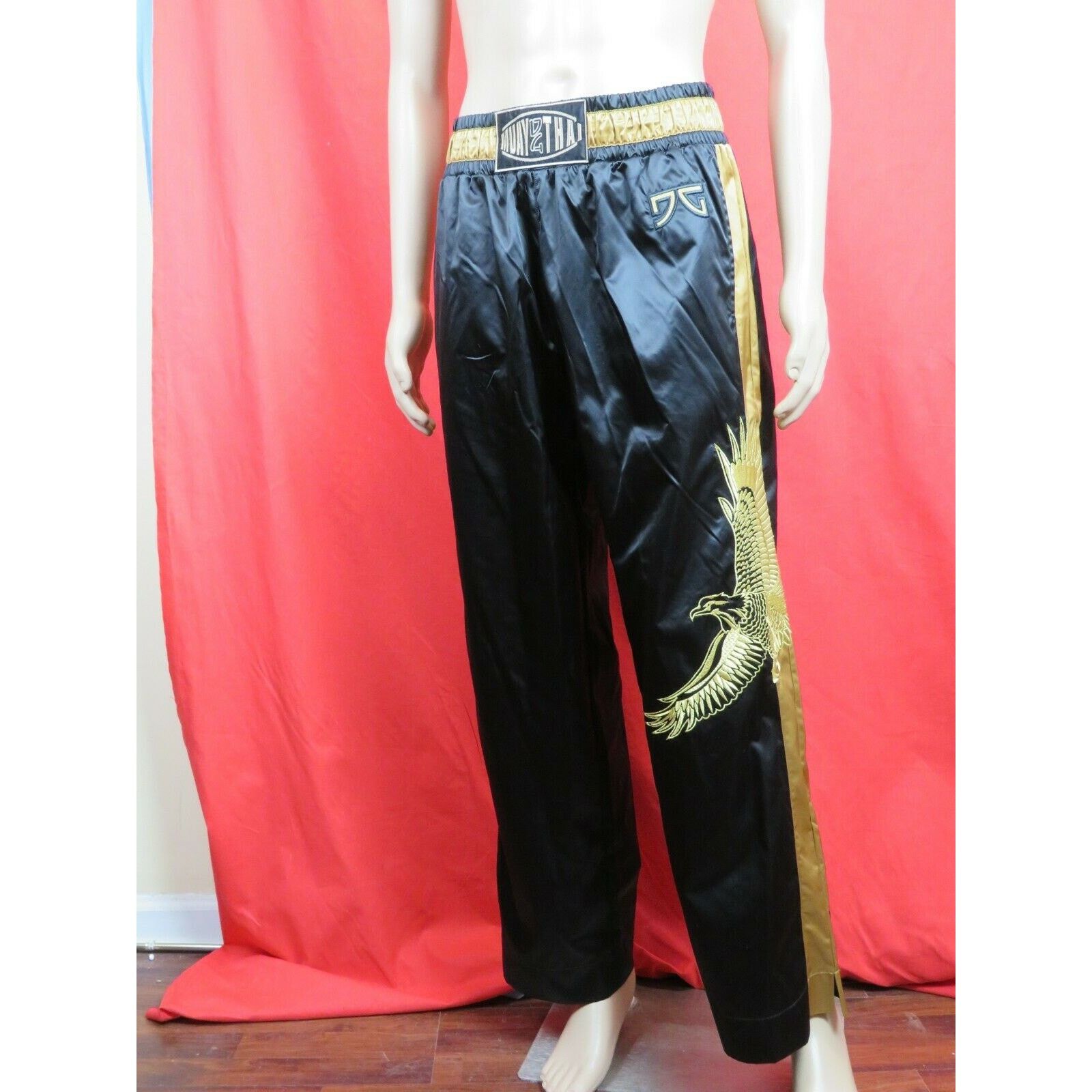 Dolce & Gabbana DOLCE GABBANA GOLD BLACK NYLON THAI EAGLE SPORT PANTS 54 IT Size US 38 / EU 54 - 3 Thumbnail