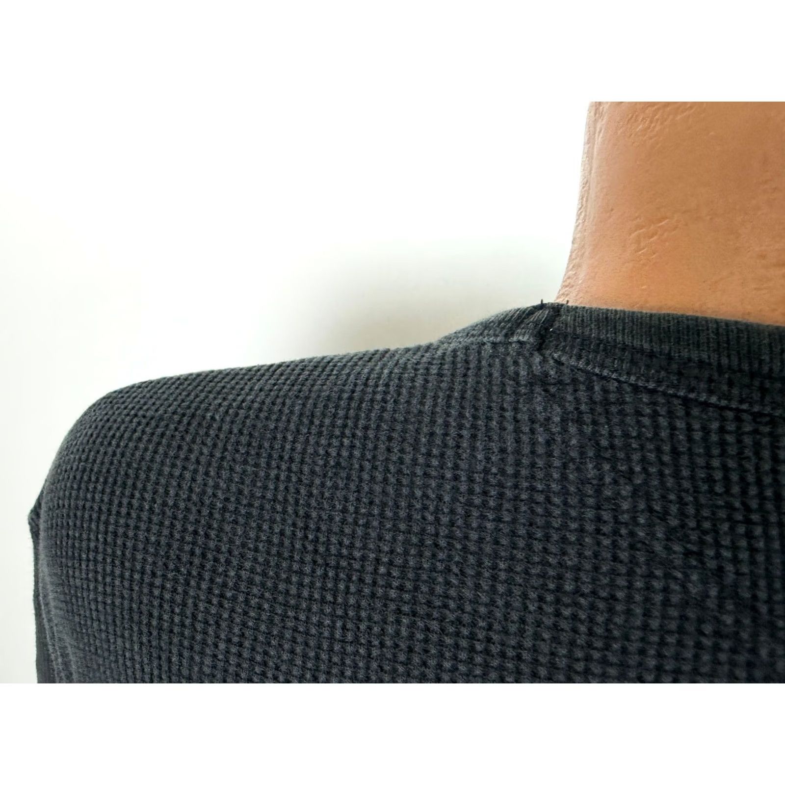 Merona VINTAGE Merona Shirt Men XL Boxy Fit Thermal Outdoors Midweight Cotton Waffle-Knit Y2K Black Size US XL / EU 56 / 4 - 6 Thumbnail