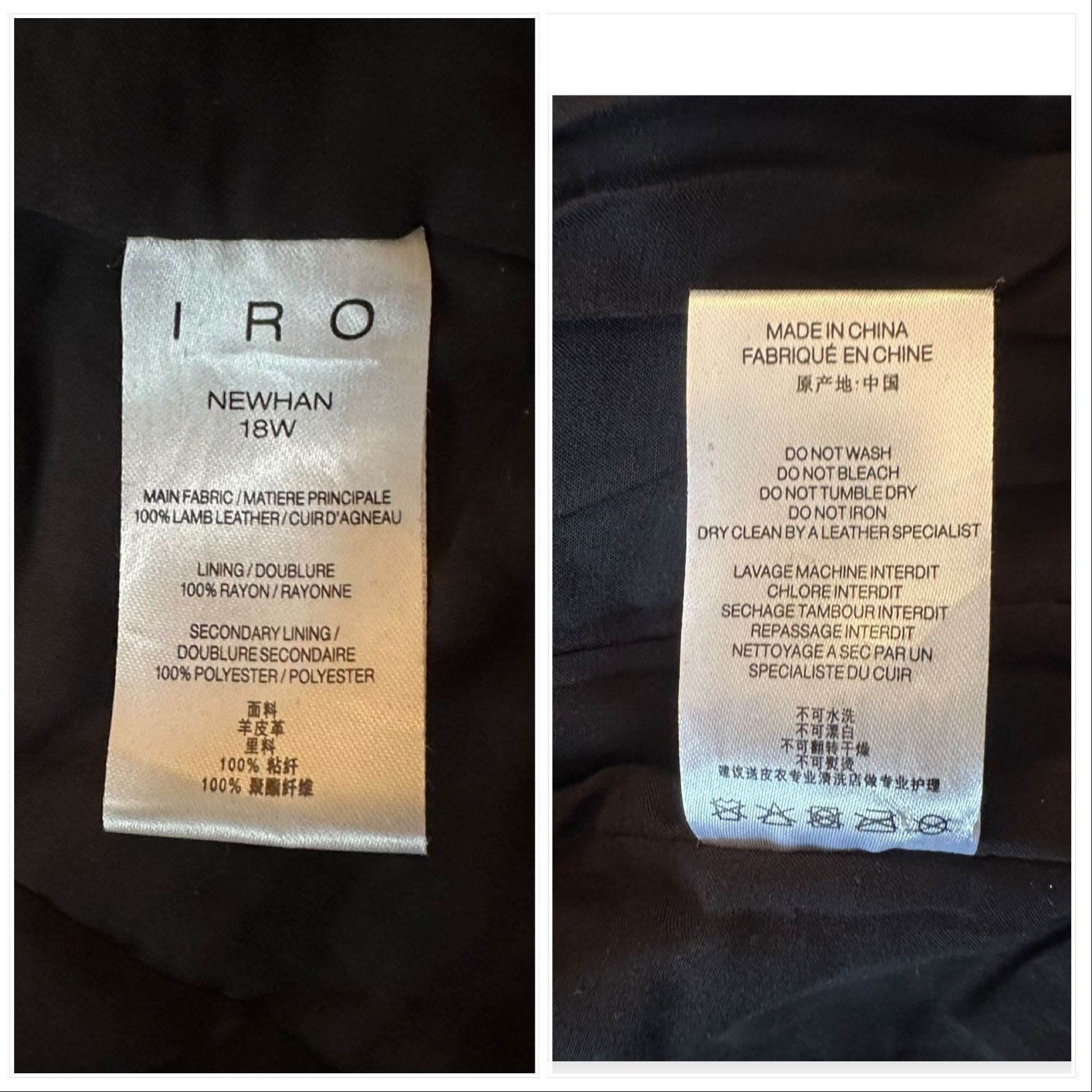 Iro IRO Paris Newhan Lambskin Leather Jacket Black Size 42 FR, R Size M / US 6-8 / IT 42-44 - 4 Thumbnail