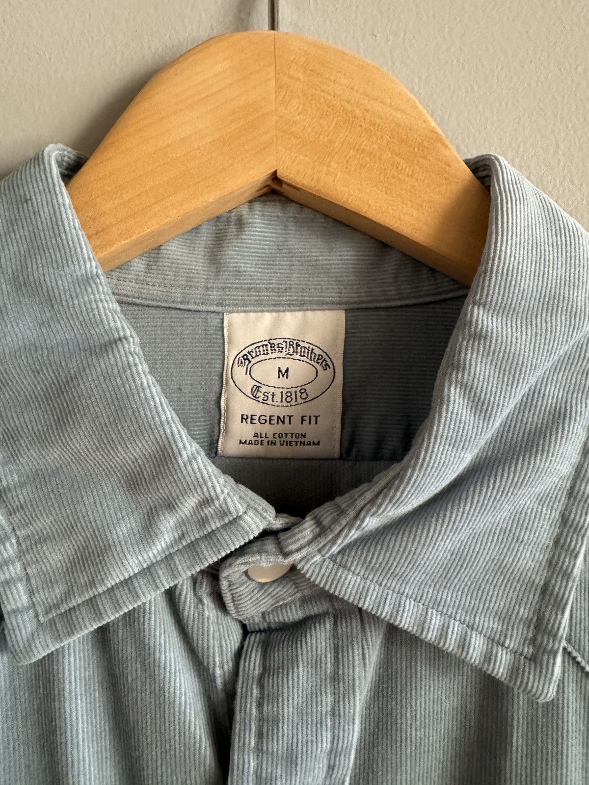 Brooks Brothers Fine Whale Corduroy Pearl Snap Western Shirt Size US M / EU 48-50 / 2 - 2 Thumbnail