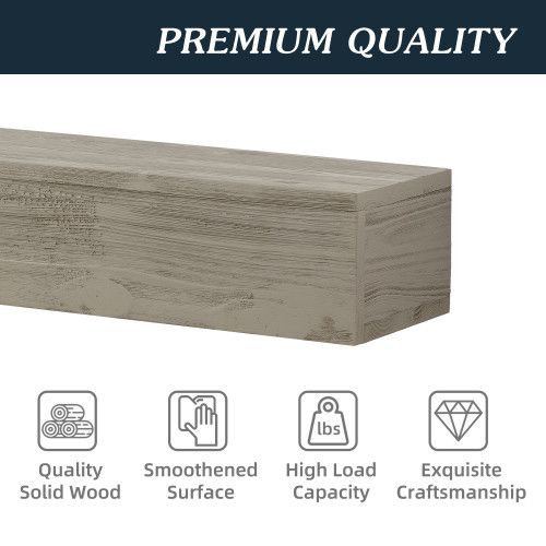 Designer × Homemade 60" Rustic Wood Fireplace Mantel,Wall-Mounted & Floating She Size US L / EU 52-54 / 3 - 7 Thumbnail