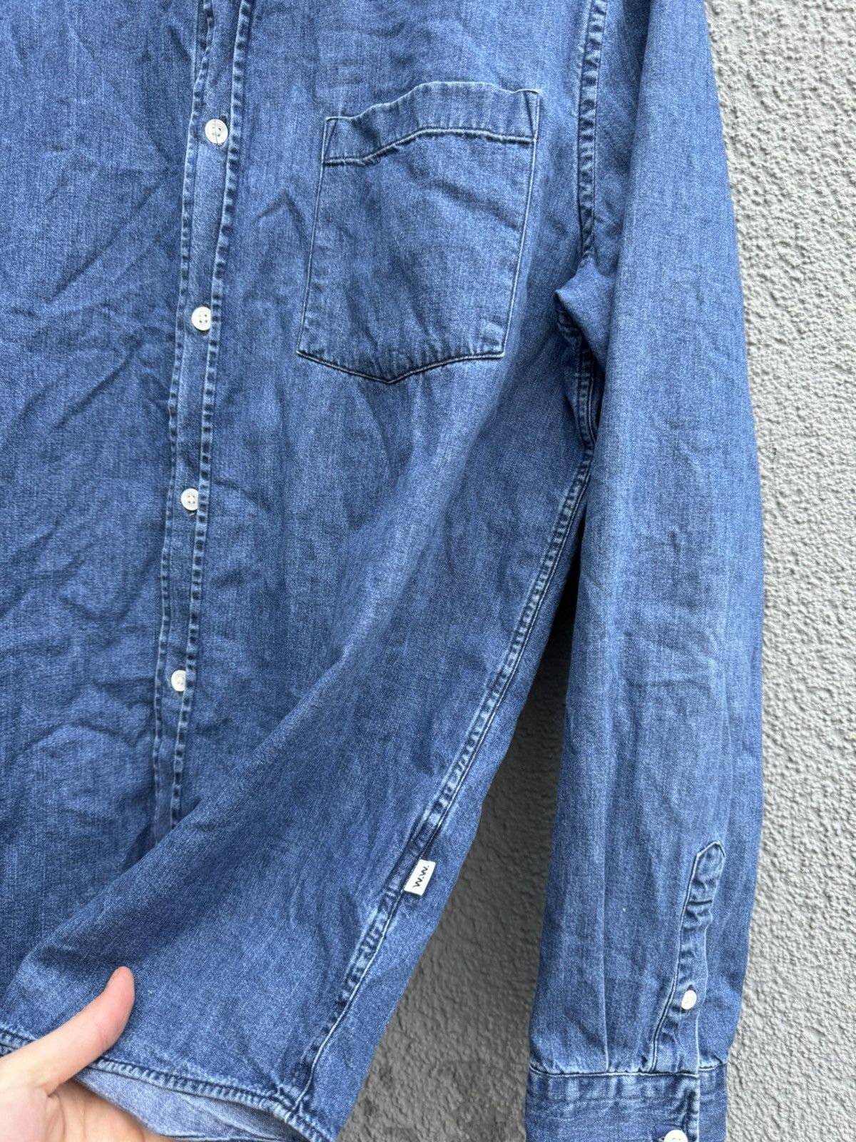 Wood Wood WOOD WOOD Ansel Andrew Classic Denim Shirt Men L Size US L / EU 52-54 / 3 - 4 Thumbnail