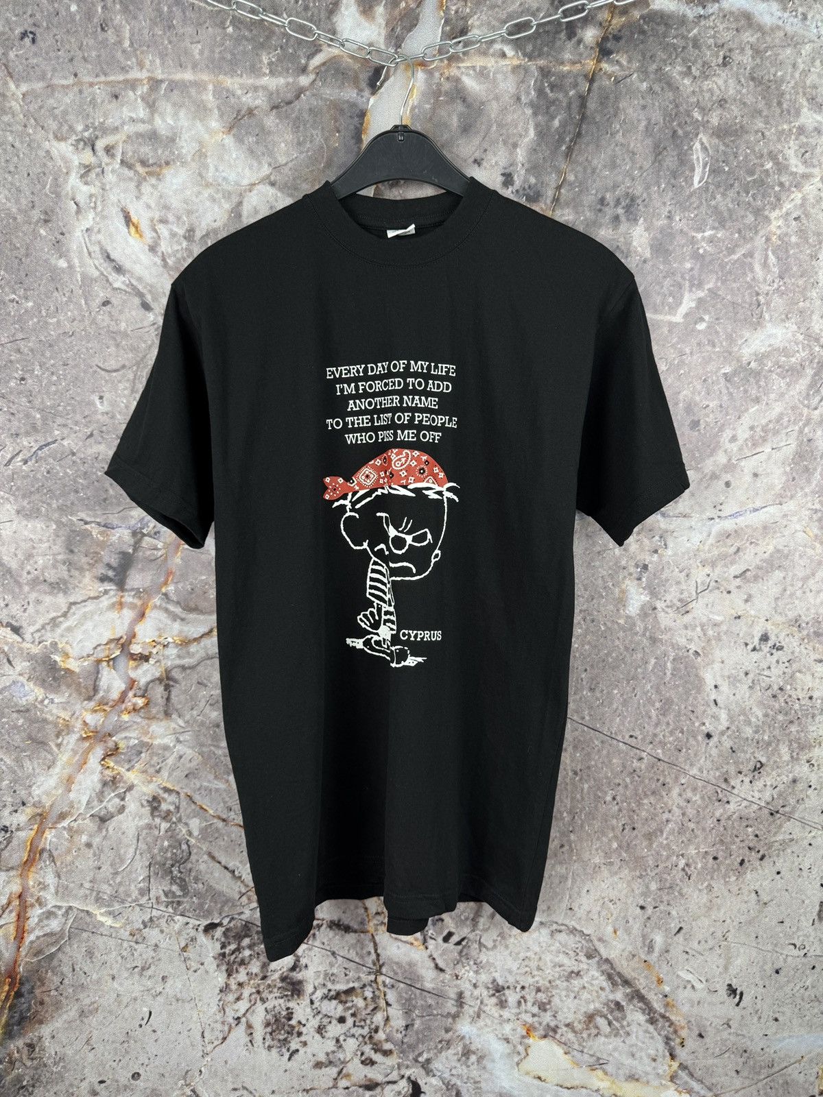 Vintage Men’s Calvin & Hobbes The List of People 90s T-Shirt Vintage Size US L / EU 52-54 / 3 - 1 Thumbnail