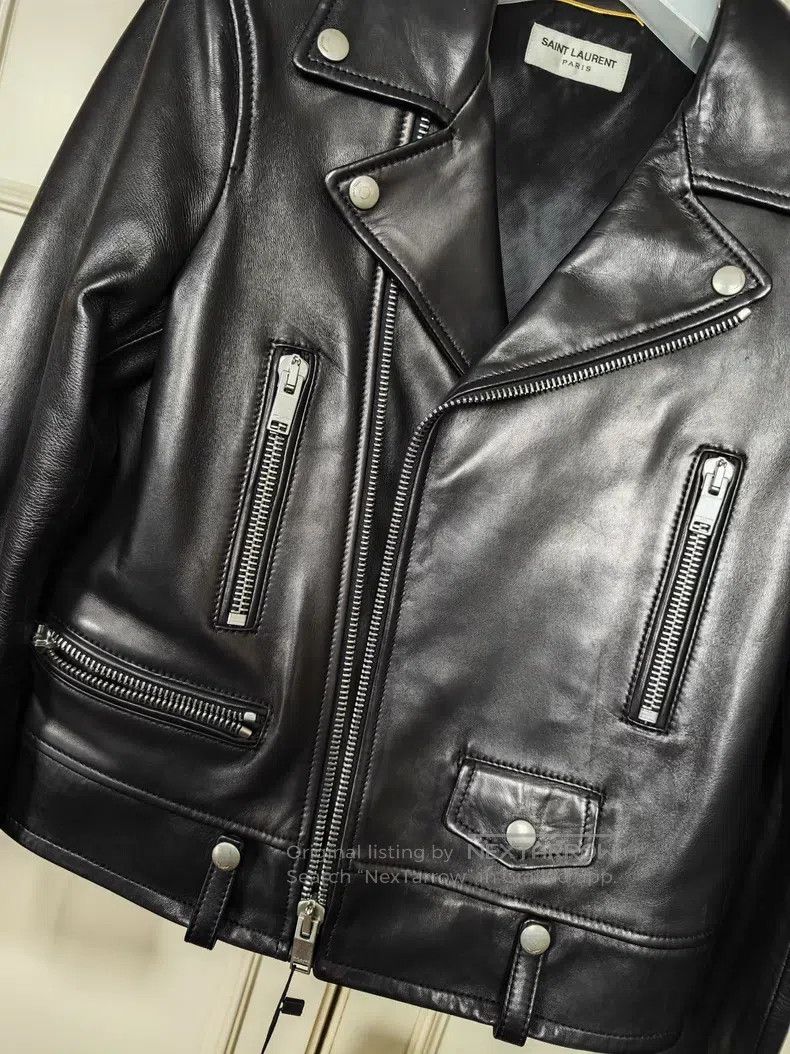 Saint Laurent Paris Saint Laurent Paris Black motorcycle leather jacket Size M / US 6-8 / IT 42-44 - 2 Thumbnail