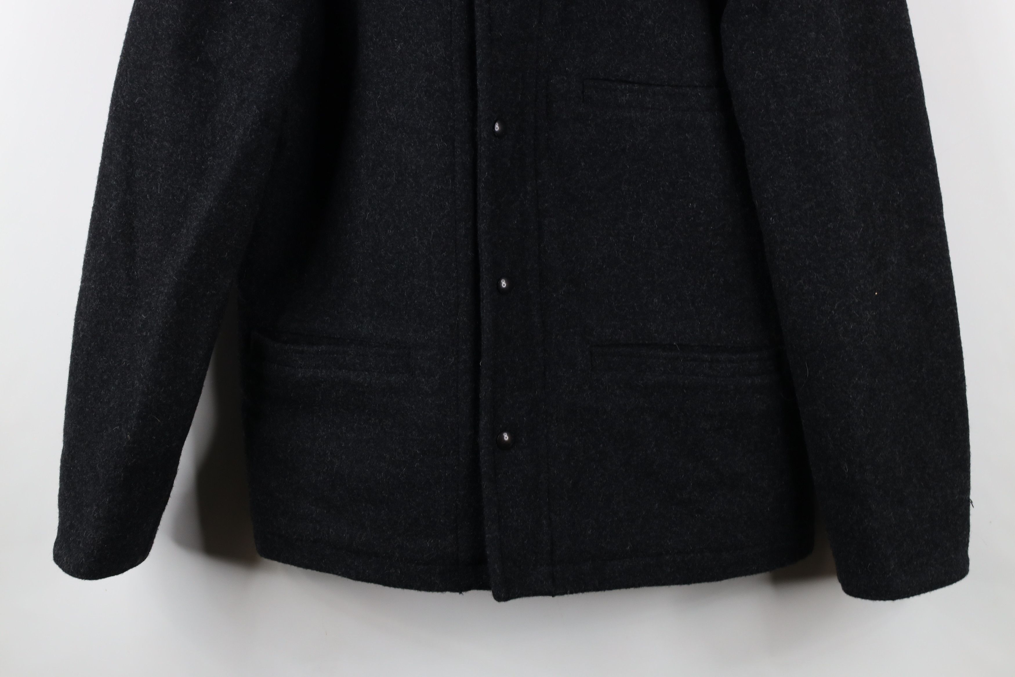 J.Crew × Vintage J Crew Pile Fleece Lined Wool Button Jacket Charcoal Gray Size US M / EU 48-50 / 2 - 3 Thumbnail