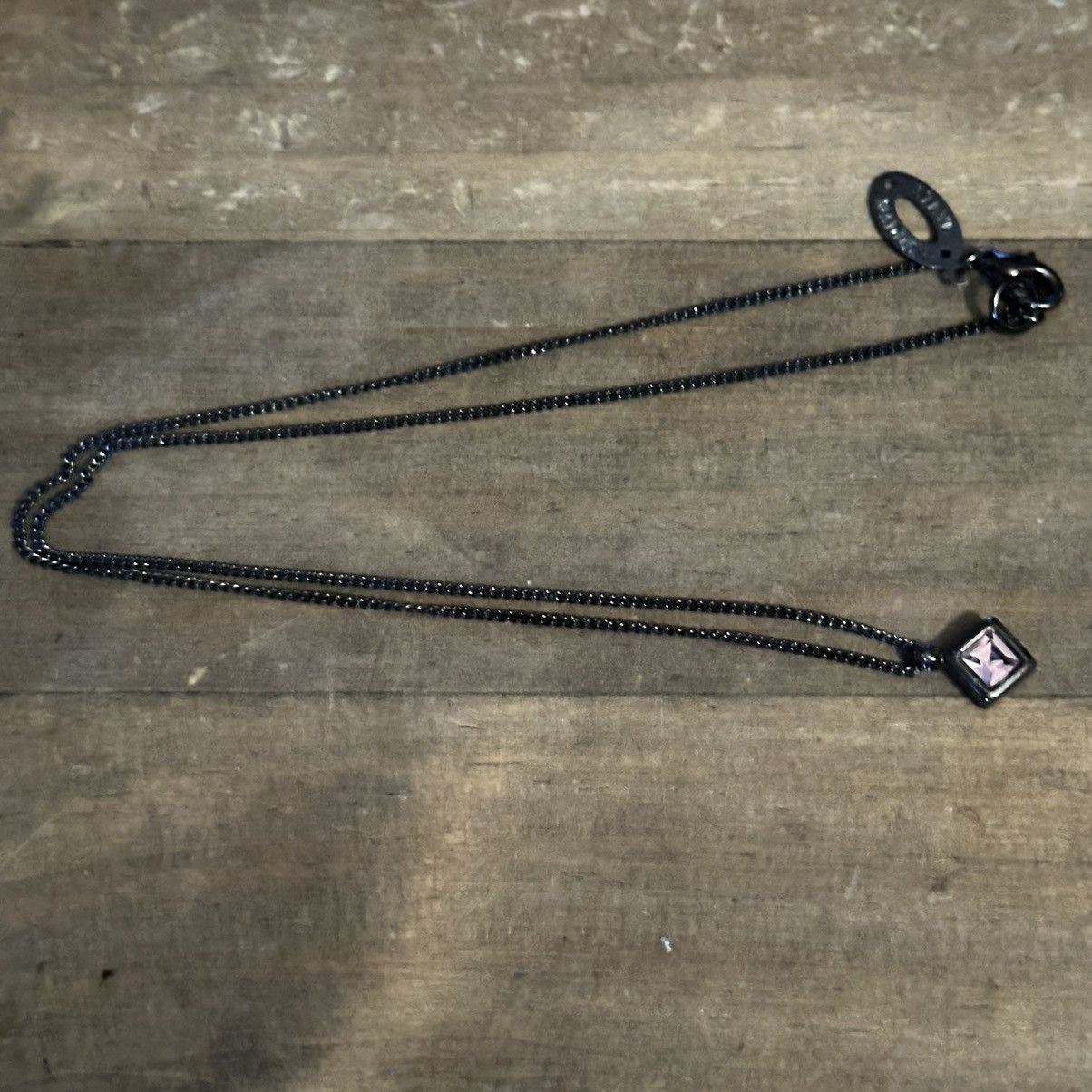 Steve Madden Steve Madden dark silver pink gemstone pendant necklace Size ONE SIZE - 5 Thumbnail
