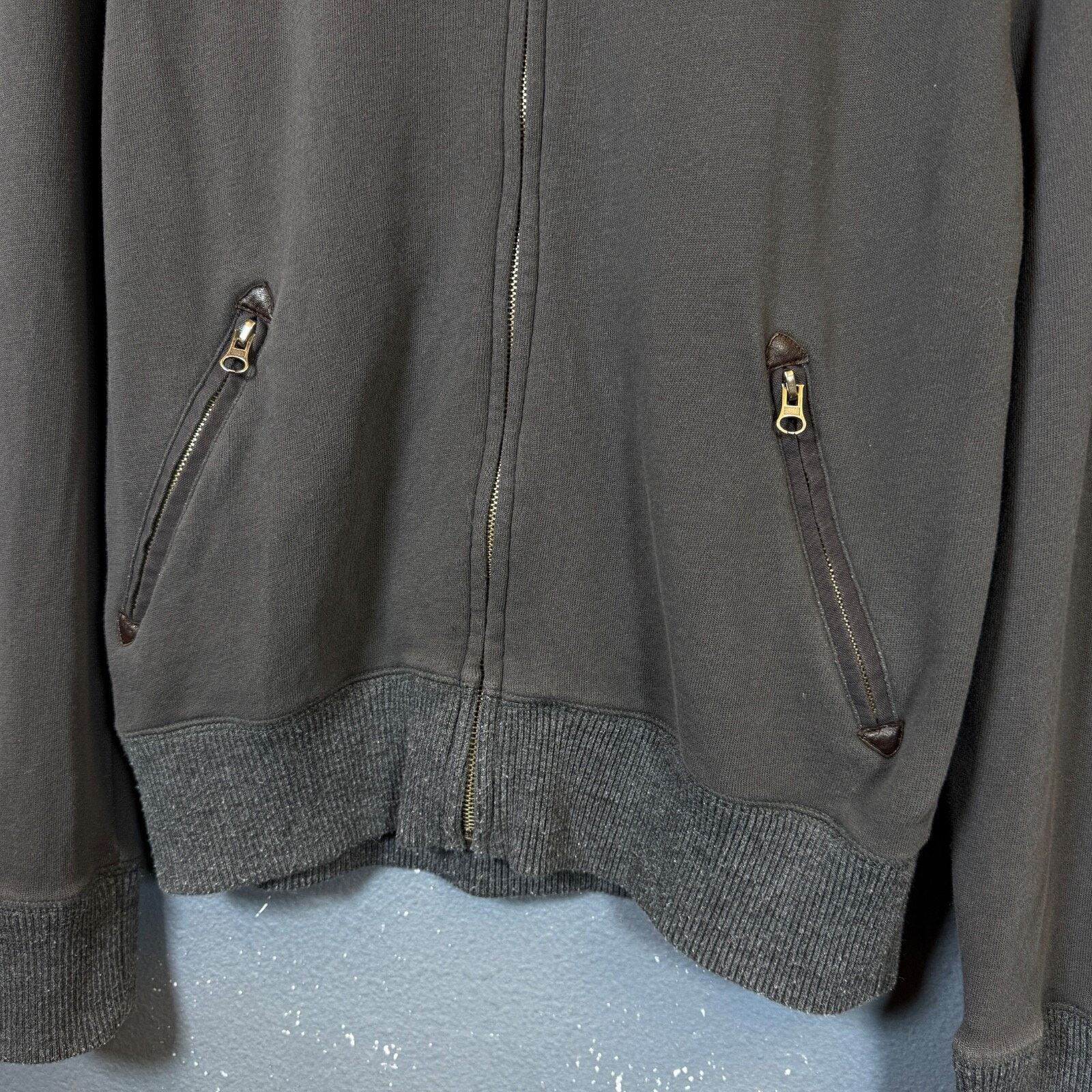 Billy Reid Billy Reid XL men grey zip up track cotton sweatshirt jacket Size US XL / EU 56 / 4 - 3 Thumbnail