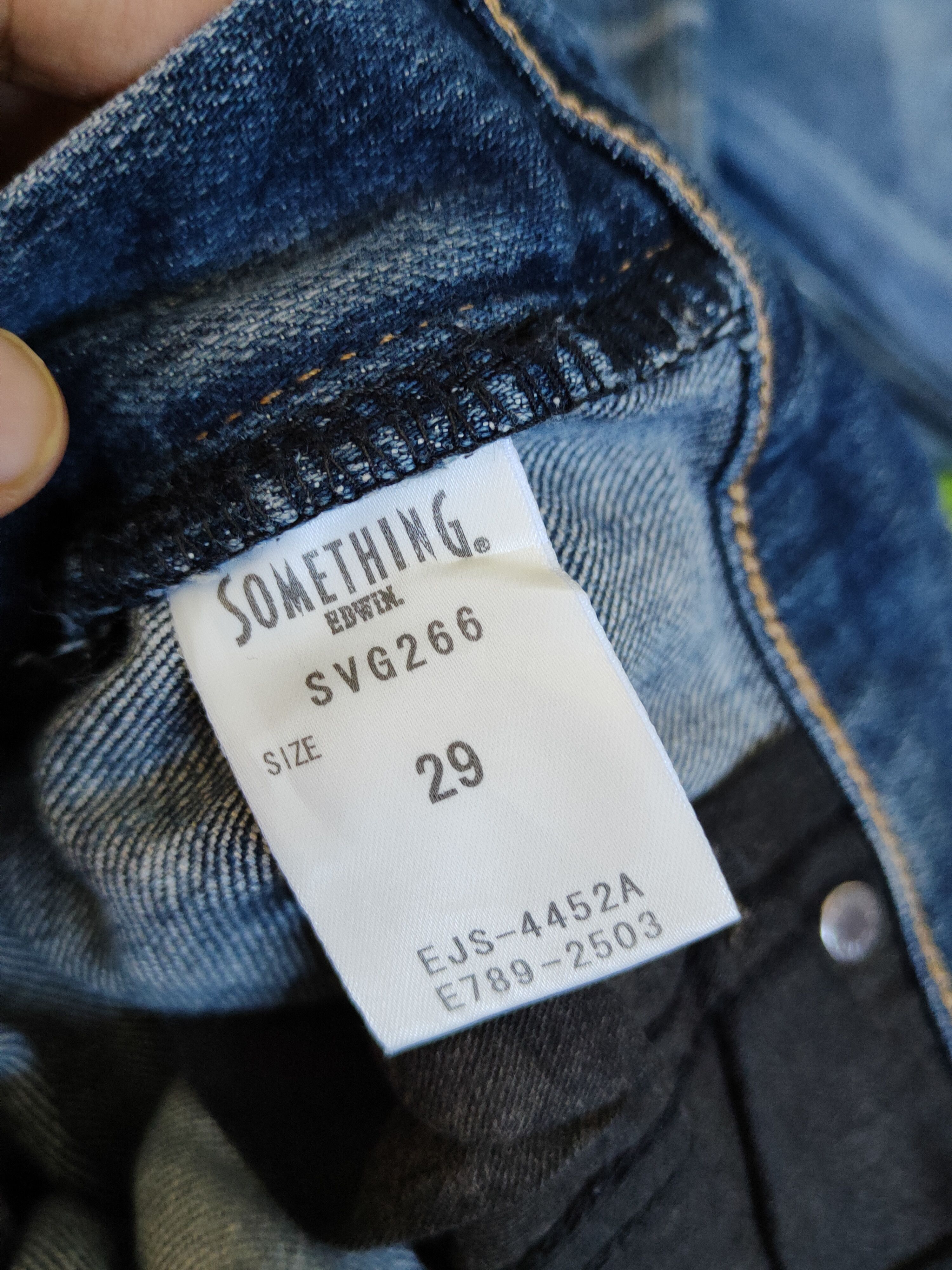 Edwin Something - Edwin Blue Faded Distressed Ripped Jeans #S1808 Size 29" - 15 Thumbnail