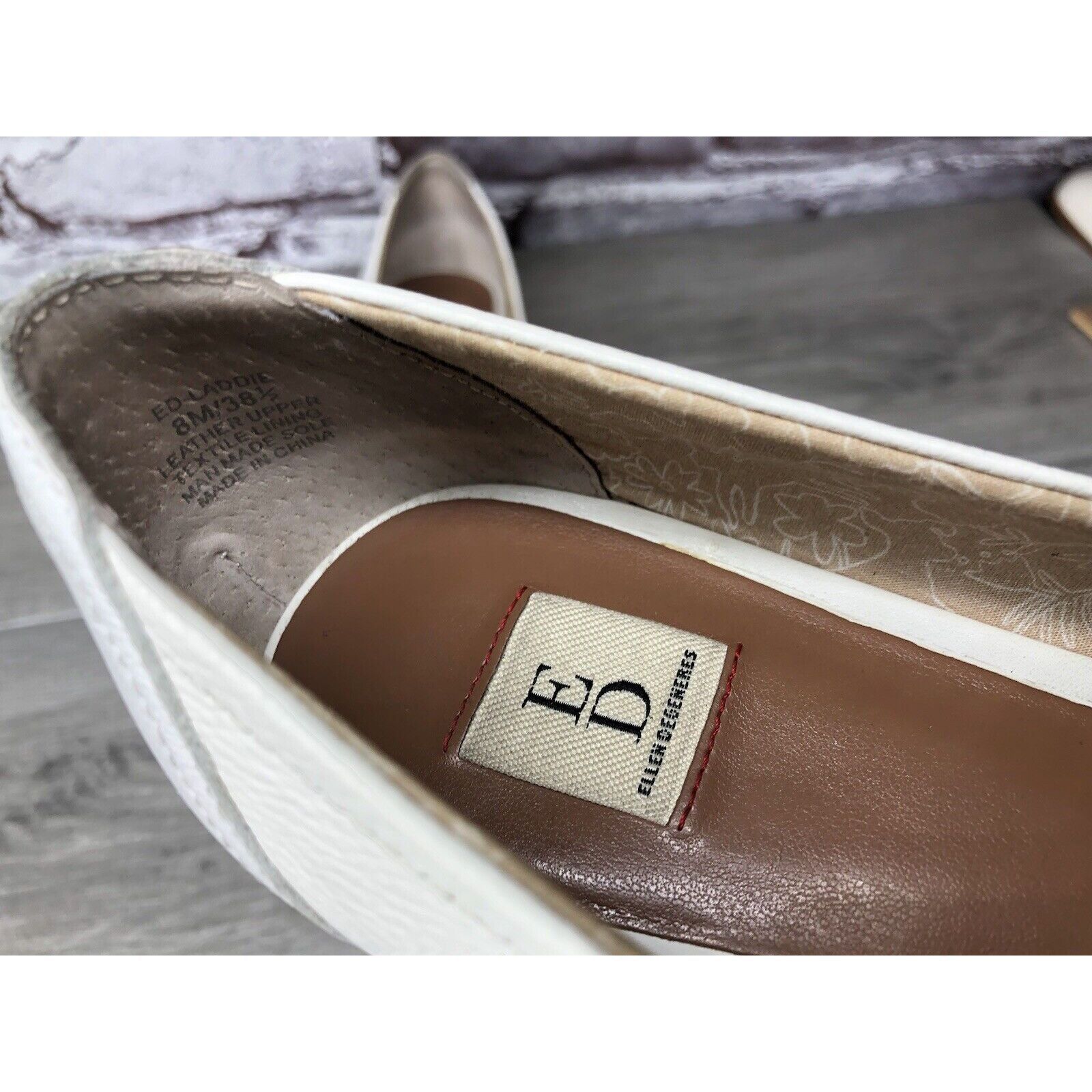 Other Ellen Degeneres ED Laddie White Leather Heart Loafers Shoes Size US 8 / IT 38 - 11 Thumbnail