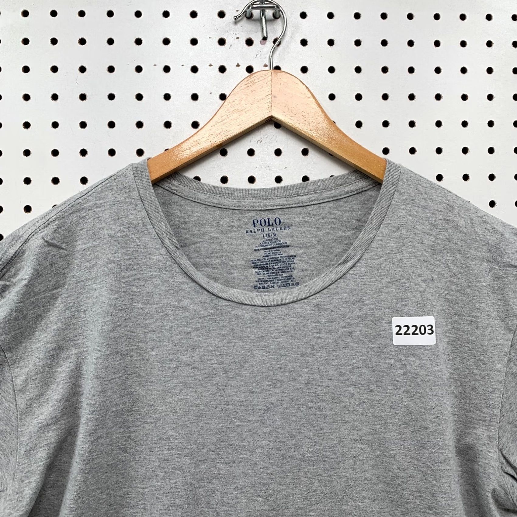 Polo Ralph Lauren Polo Ralph Lauren Shirt Gray Pony Adult Large Classic Fit 22x28 Short Sleeve Crew Neck Cotton, Cotton Blend Size US L / EU 52-54 / 3 - 2 Thumbnail