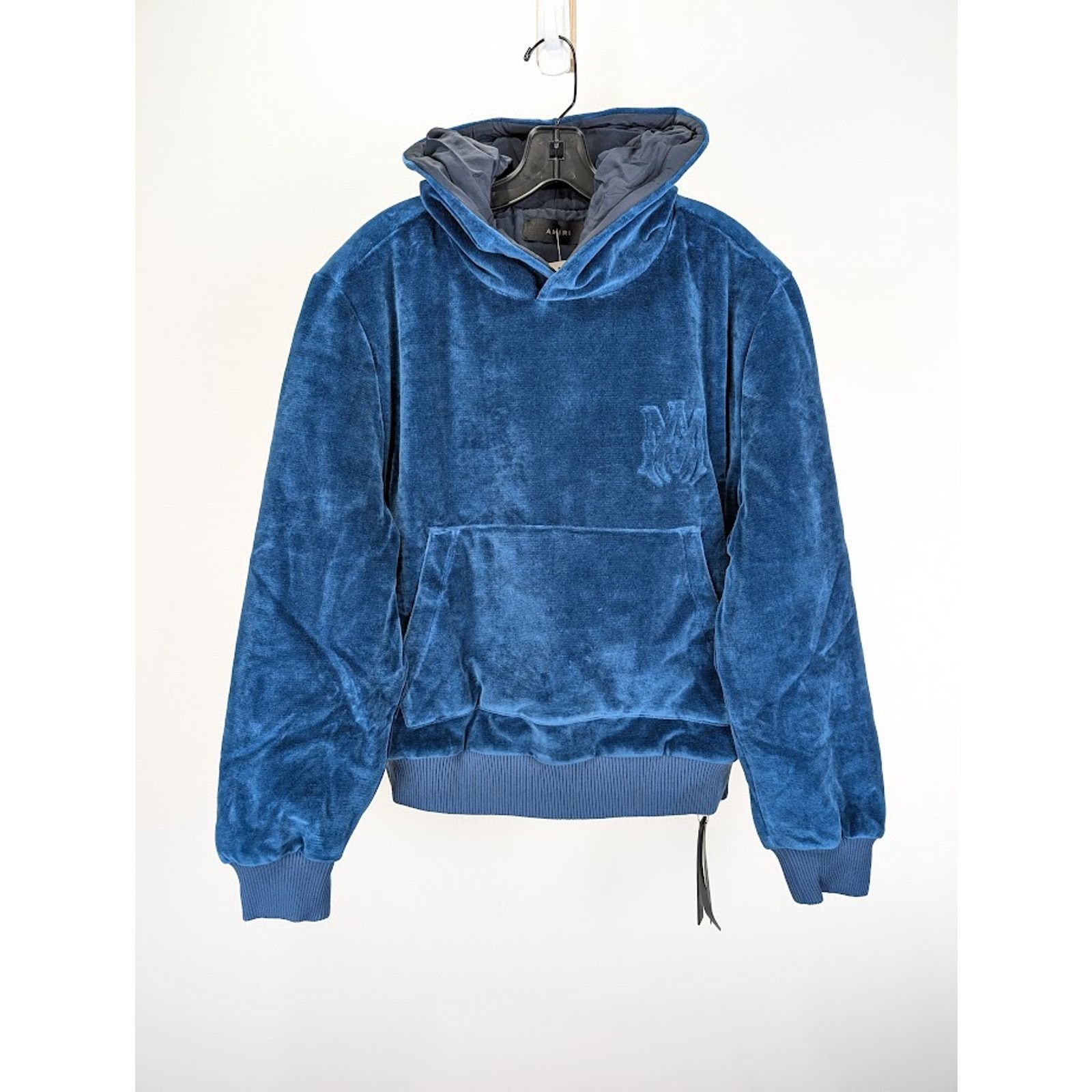 Amiri o1rshd1 Velour Hoodie in Blue Size US XL / EU 56 / 4 - 1 Thumbnail