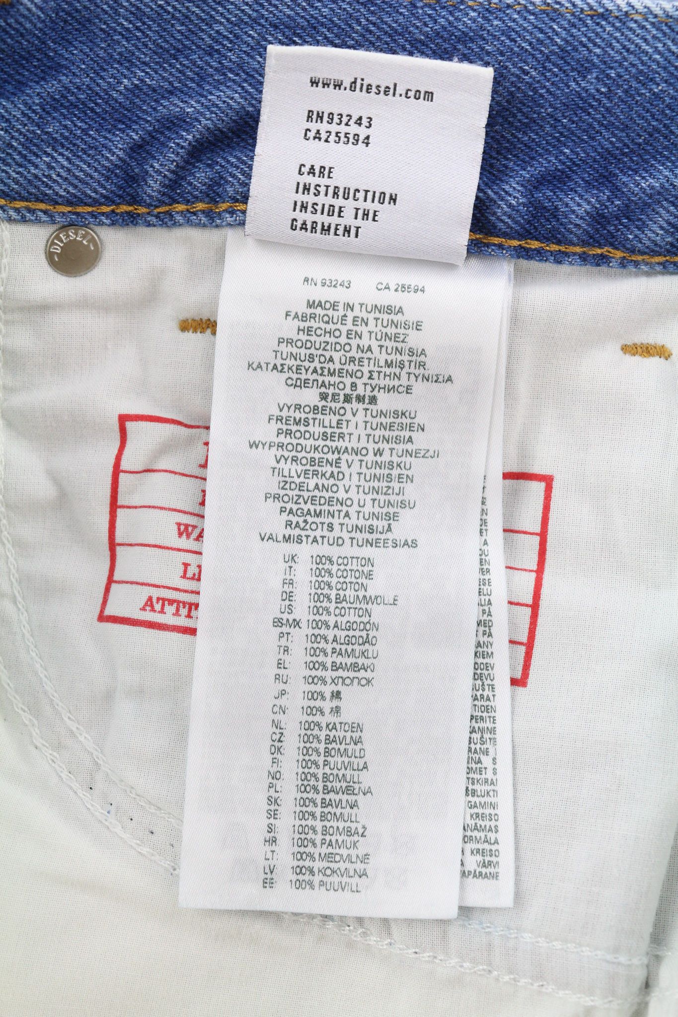 Diesel 1995 007F5 W31 Slim Straight Washed Logo Jeans 40220 Size US 31 - 10 Thumbnail