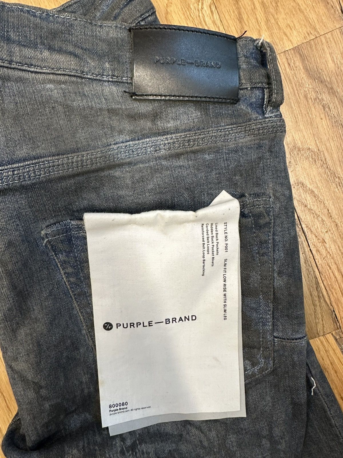 Purple Brand Purple Brand Knee Hole Stitched Blue Gray Jeans Size 33 Size US 33 - 4 Thumbnail