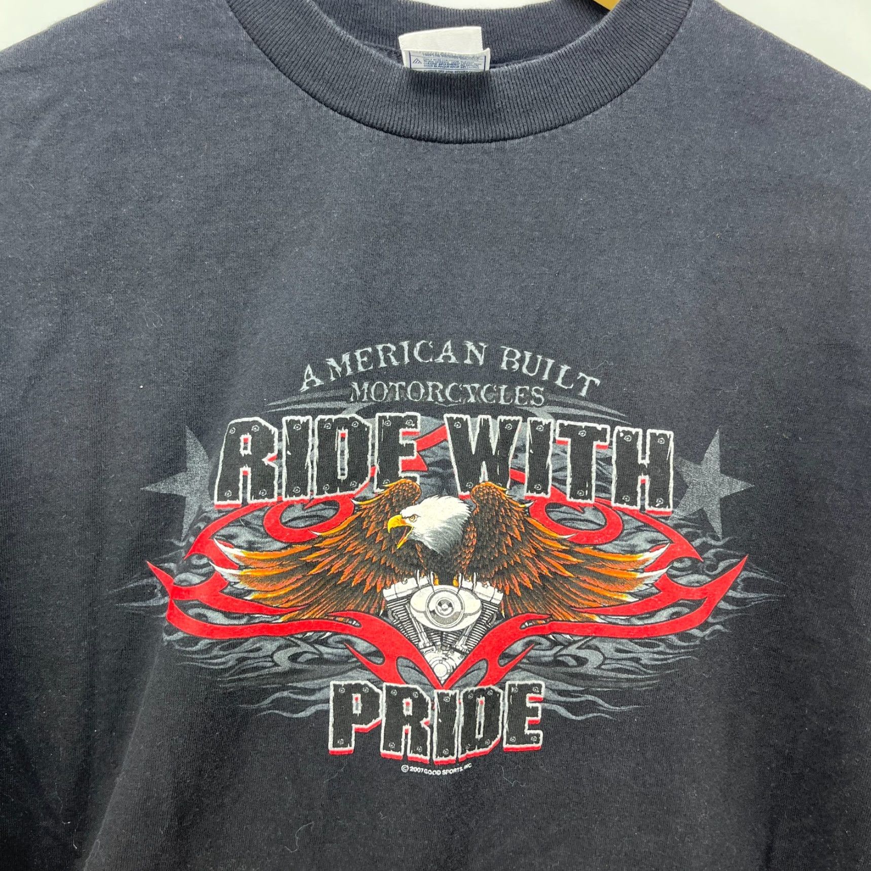 Vintage VINTAGE Flames Biker Eagle Motorcycle Long Sleeve Shirt Hit Medium Fire Men T-Shirt M Black Size US M / EU 48-50 / 2 - 7 Thumbnail