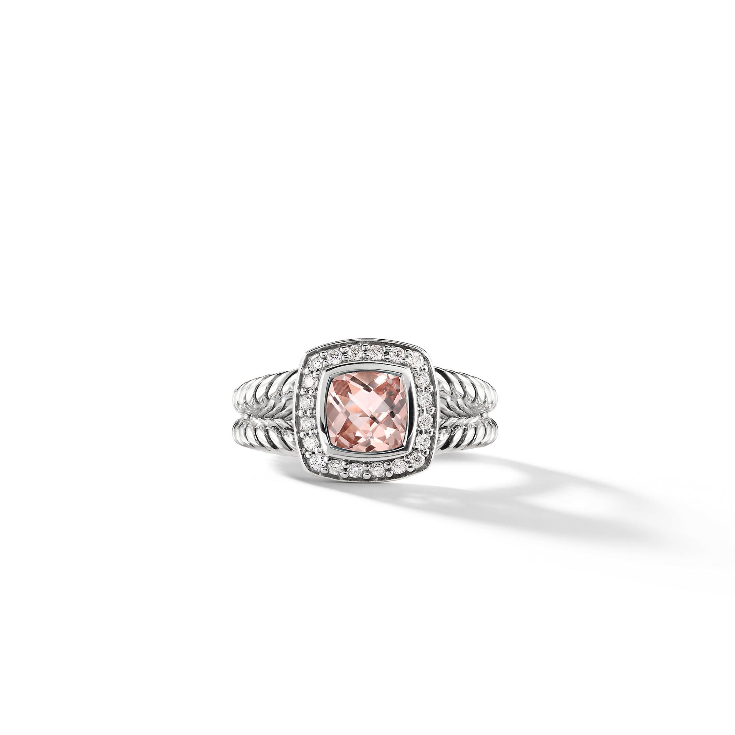 David Yurman o1w1db10525 R07443D Ring in Silver with Morganite & Diamond Size ONE SIZE - 2 Thumbnail