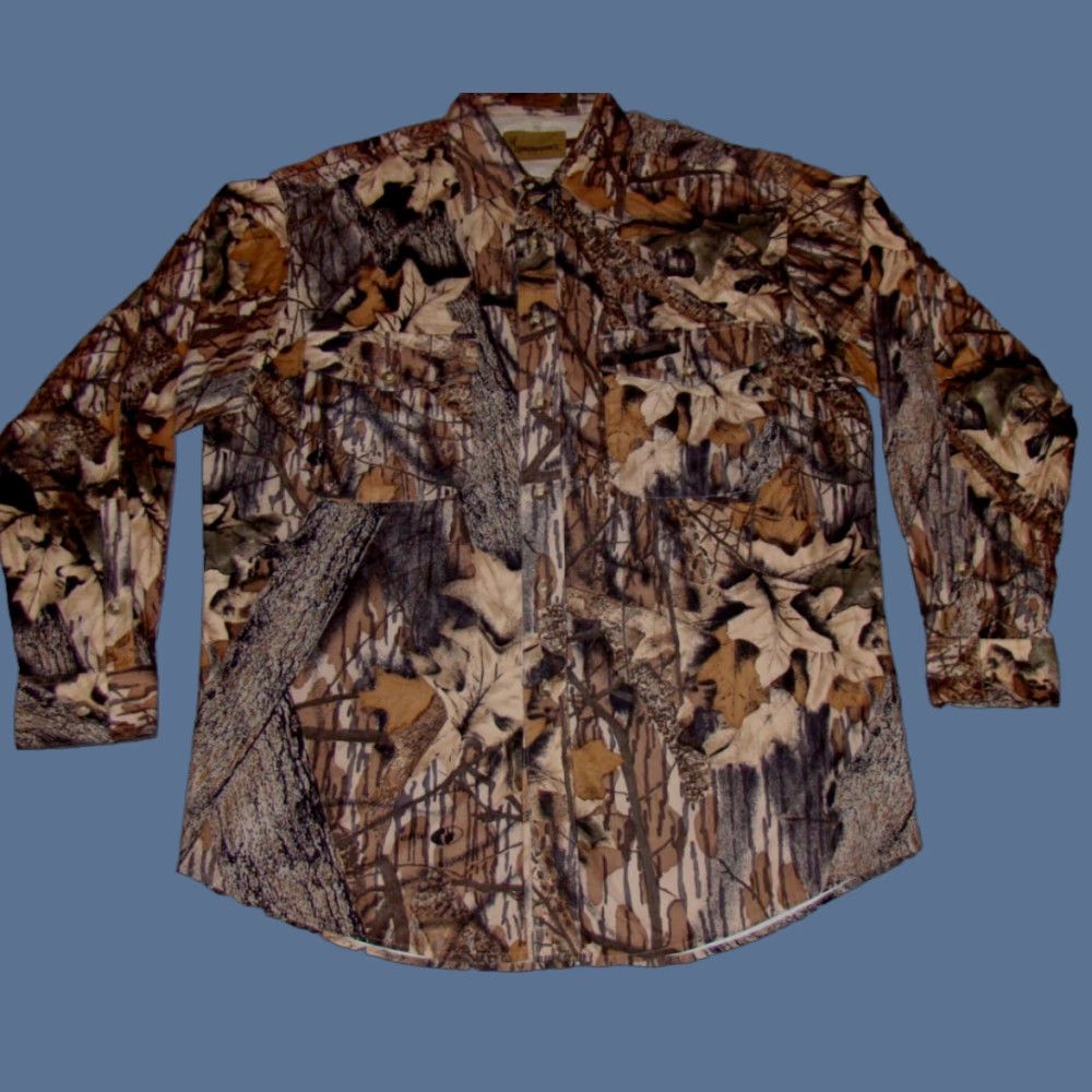Vintage VTG Browning Super Naturals Mens L Camo Button Vented Fishing Hunting Shirt Size US L / EU 52-54 / 3 - 1 Thumbnail