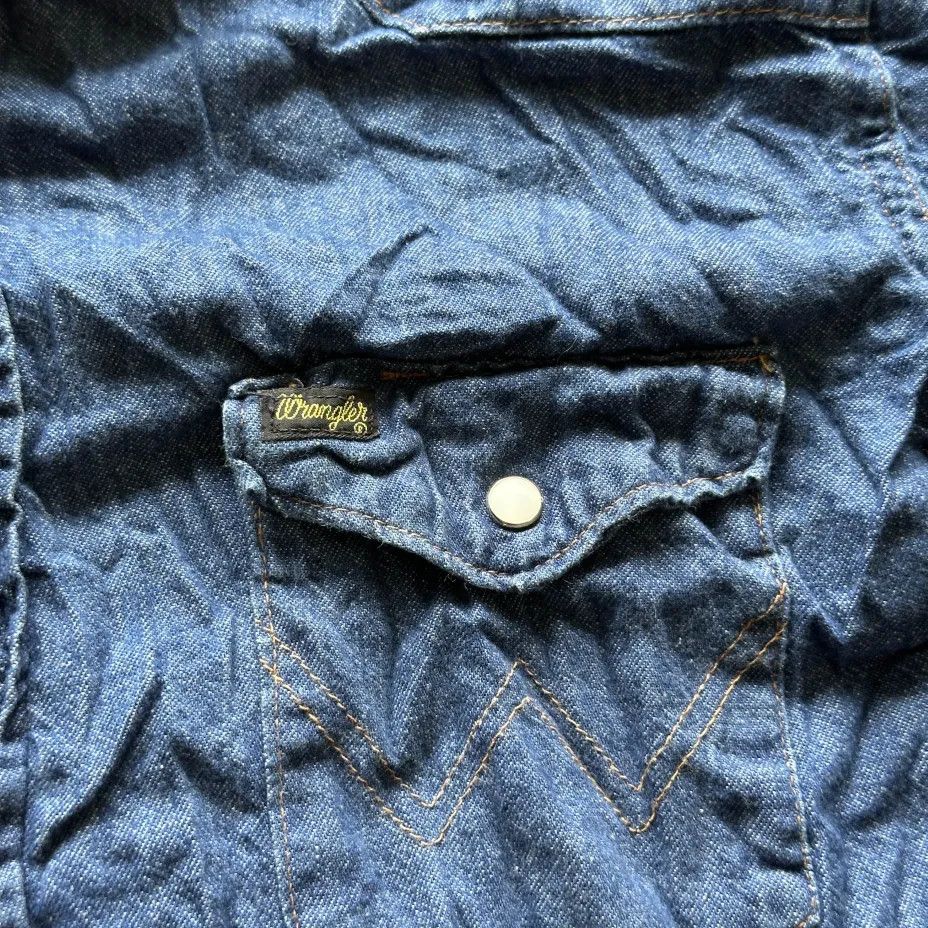 Wrangler Vintage 70s Wrangler Denim Pearl Snap Western Button Shirt Size US M / EU 48-50 / 2 - 4 Thumbnail