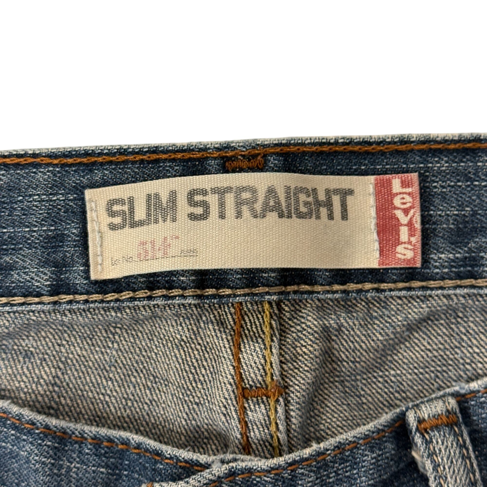 Levi's Y2K Levis 514 SLIM STRAIGHT Blue Jeans DISTRESSED Denim Pant Size US 33 - 6 Thumbnail