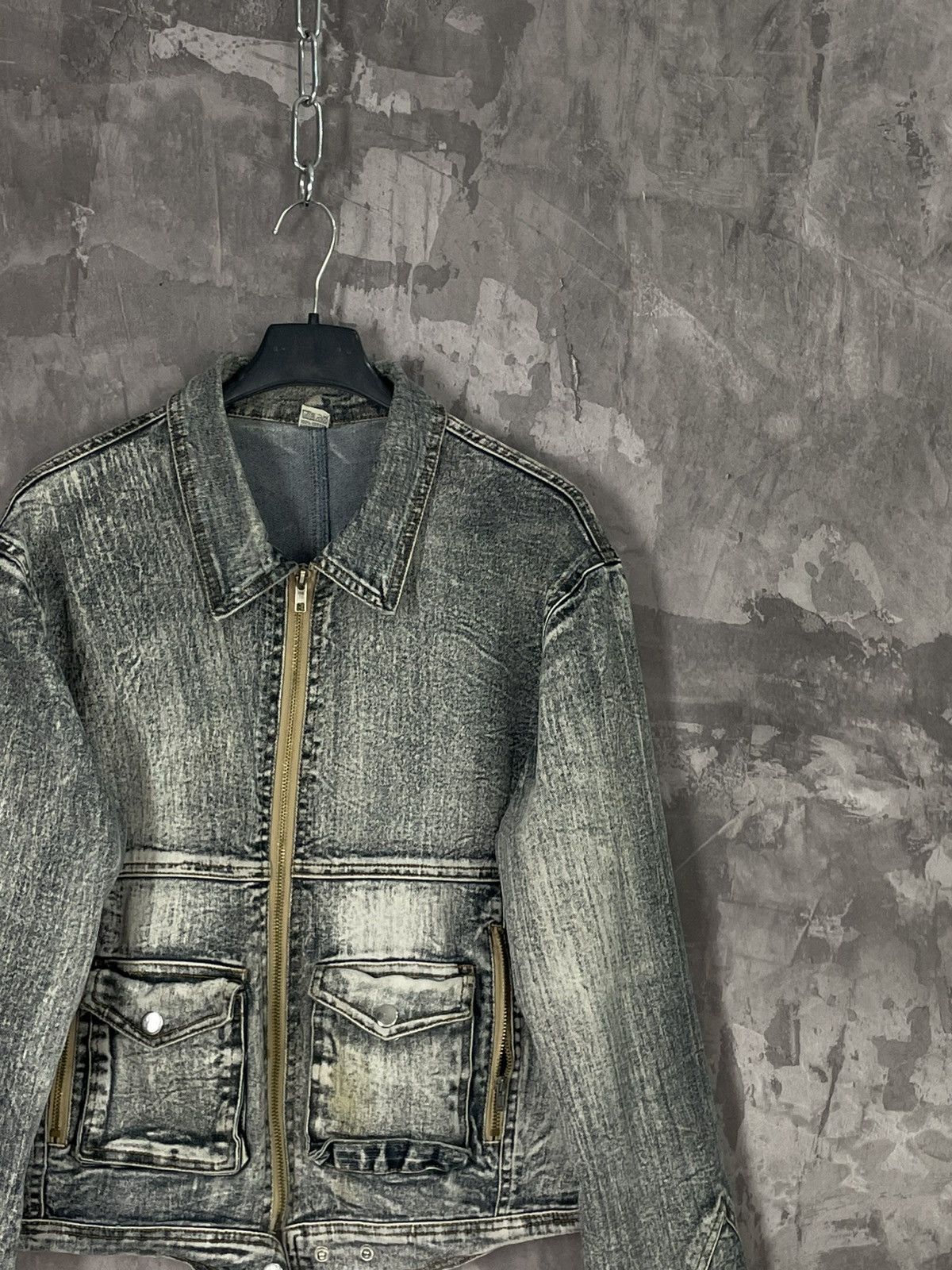 If Six Was Nine × Japanese Brand × Le Grande Bleu (L.G.B.) Avant Garde Japan Vintage Y2K Crazy Faded Denim Jacket Size M / US 6-8 / IT 42-44 - 4 Thumbnail