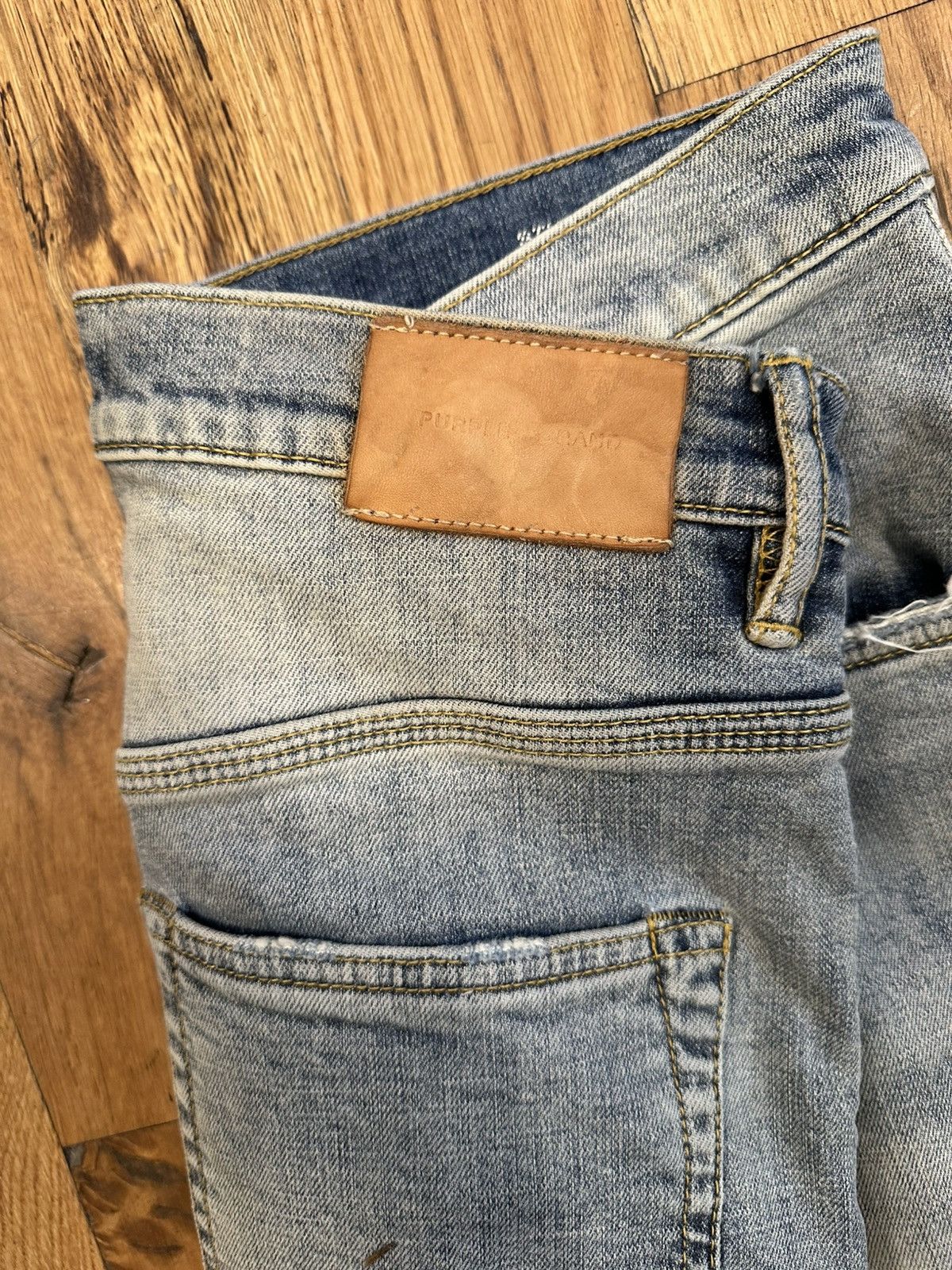 Purple Brand Purple Brand Knee Hole Paint Splatter Blue Denim Jeans Sz 29 Size US 29 - 4 Thumbnail