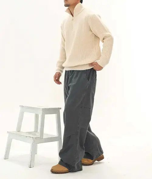 VIBE Beige Half Zip Knit Sweater Size US M / EU 48-50 / 2 - 6 Thumbnail
