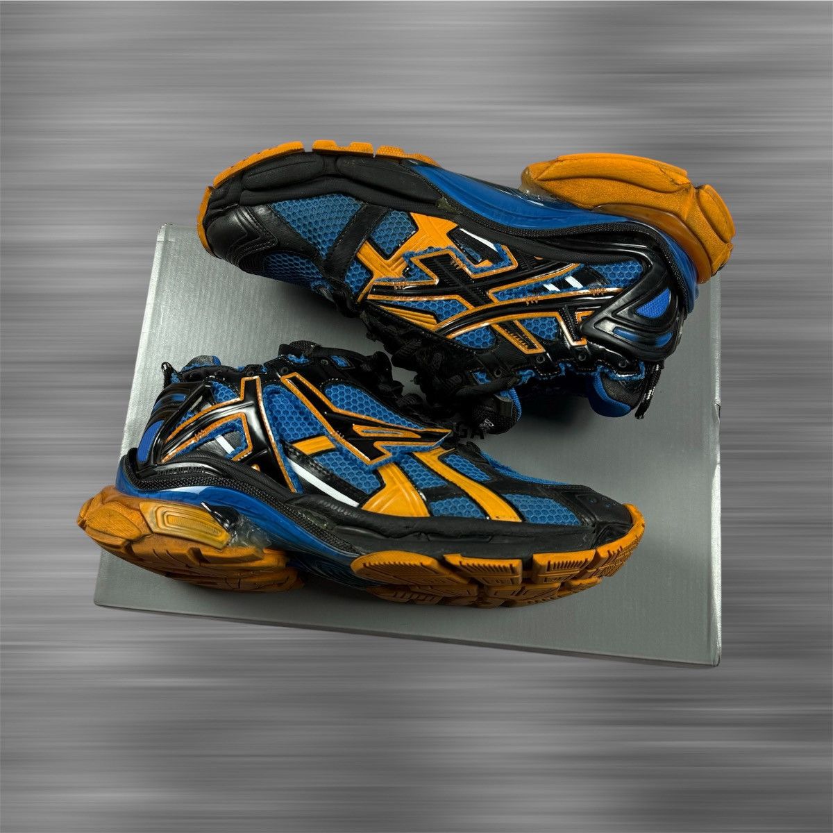 Balenciaga Balenciaga Runner Orange Blue Shoes Size US 10 / EU 43 - 1 Thumbnail