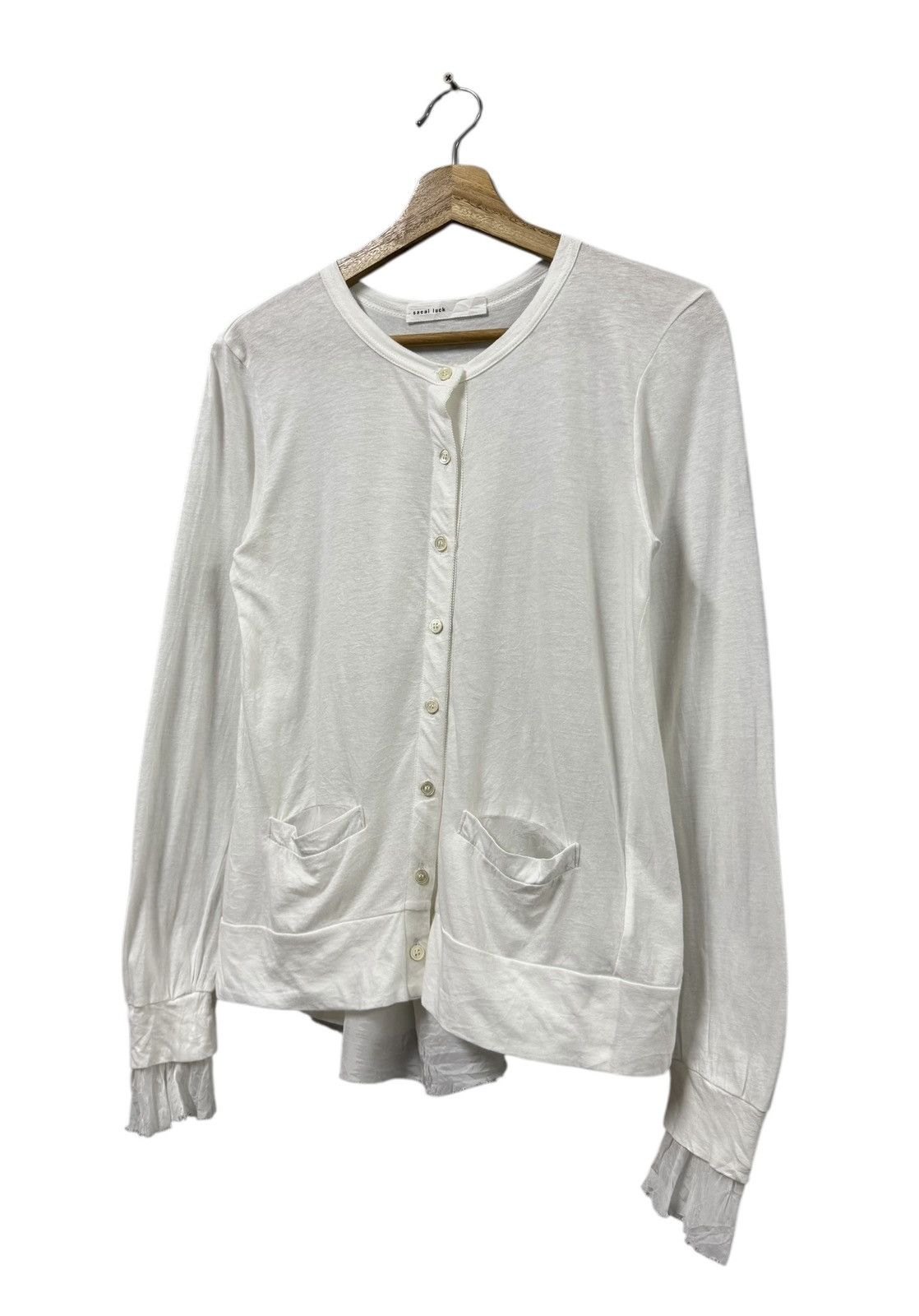 Sacai Sacai Luck White Cardigan Asymmetric Design Size US M / EU 48-50 / 2 - 6 Thumbnail