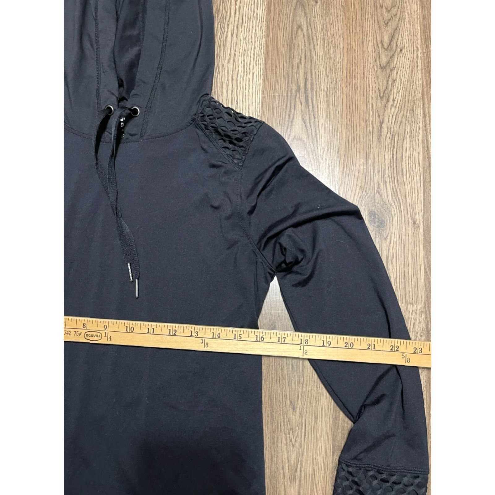 Layer 8 Layers Hoodie Women's Medium Black Long Sleeve Pullover Qwick Dry Casual Modern Fall Spring Summer Mens Size M / US 6-8 / IT 42-44 - 6 Thumbnail