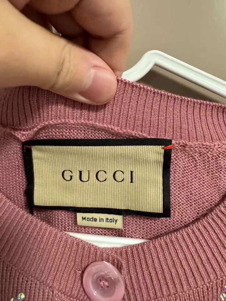 Gucci Gucci Pink rhinestone double g knitted cardigan sweater 250 Size US S / EU 44-46 / 1 - 3 Thumbnail
