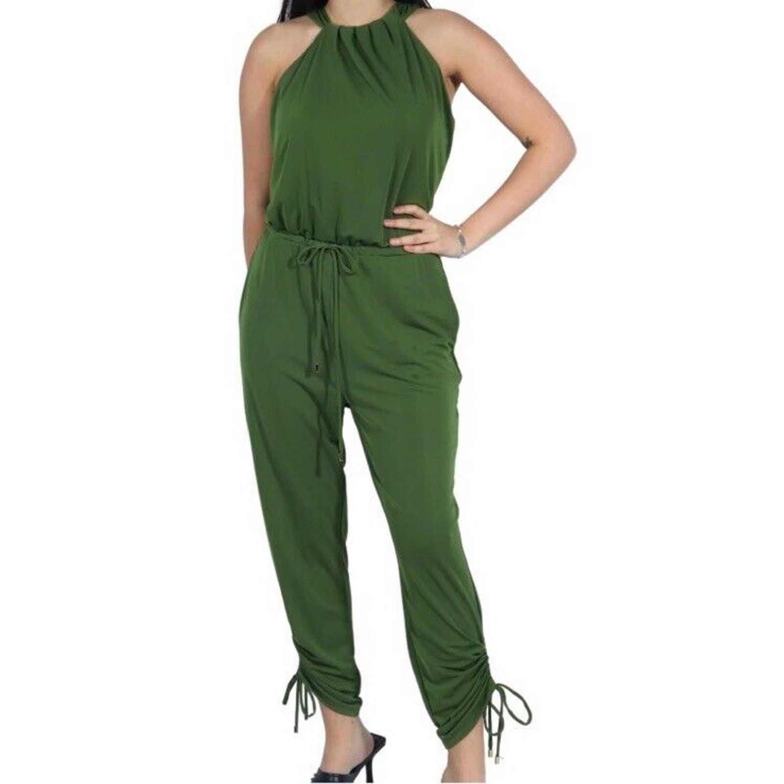 I.N.C Inc Women's Halter Tie-neck Jumpsuit | Green Size L | $99 Size 32" / US 10 / IT 46 - 2 Thumbnail