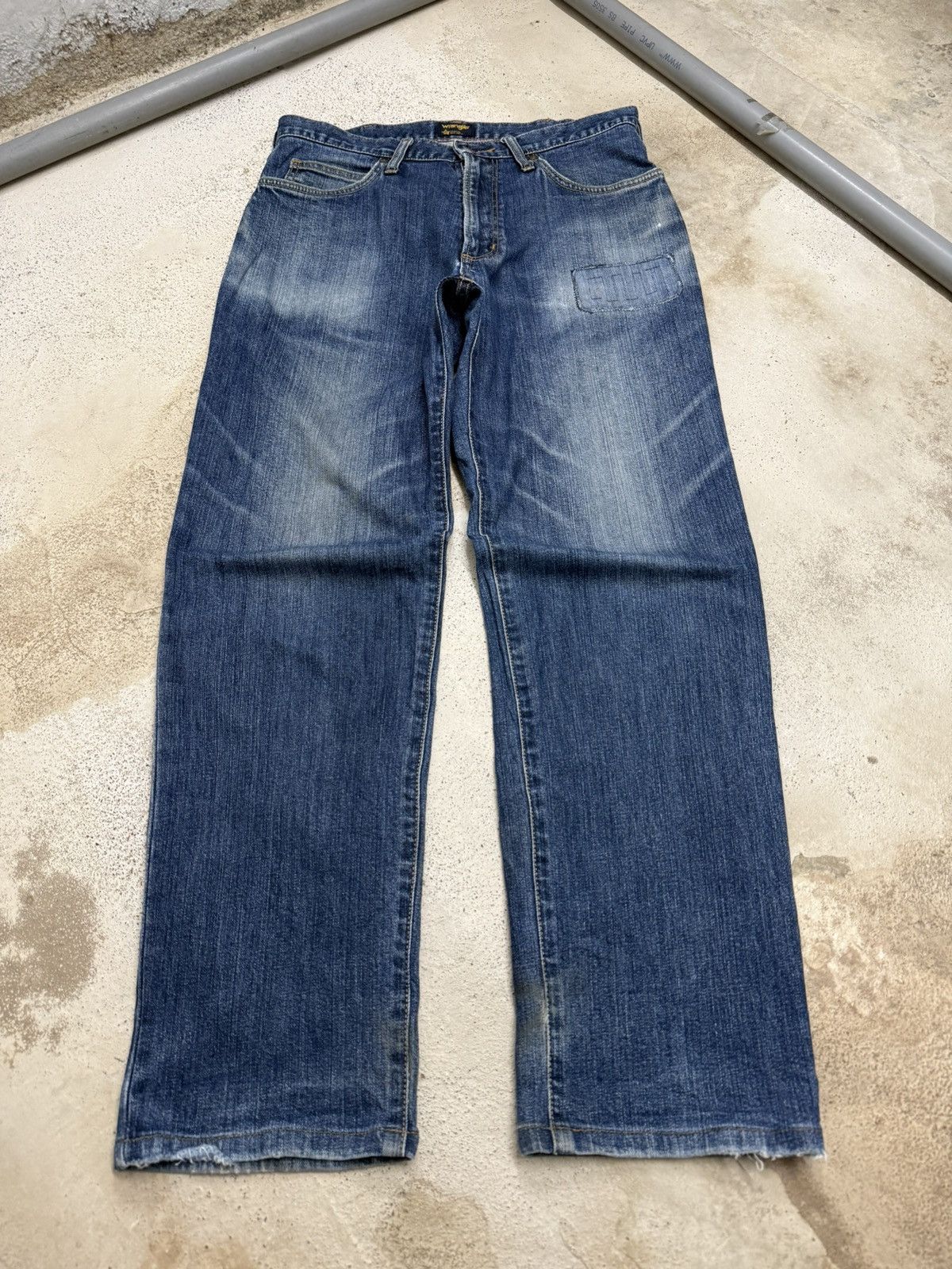 Wrangler Wrangler Patch Repaired YKK 45 Denim Pants Size US 30 / EU 46 - 1 Thumbnail